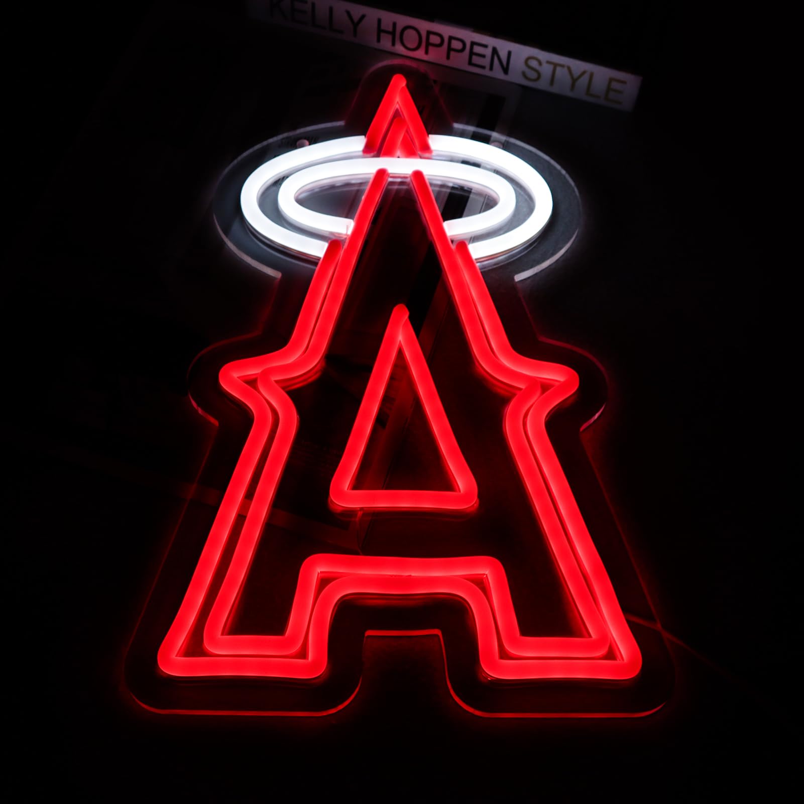 Balanar Neon Baseball Sign for Garage Decor, Acrylic, 13.78inx9.06in, Red, Los Angeles Team Logo