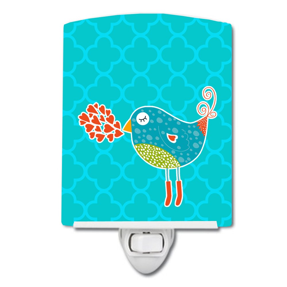 Carolines Treasures BB6760CNL Birdy Love Ceramic Night Light Compact, ULCertified, Ideal for Bedroom, Bathroom, Nursery, Hallw
