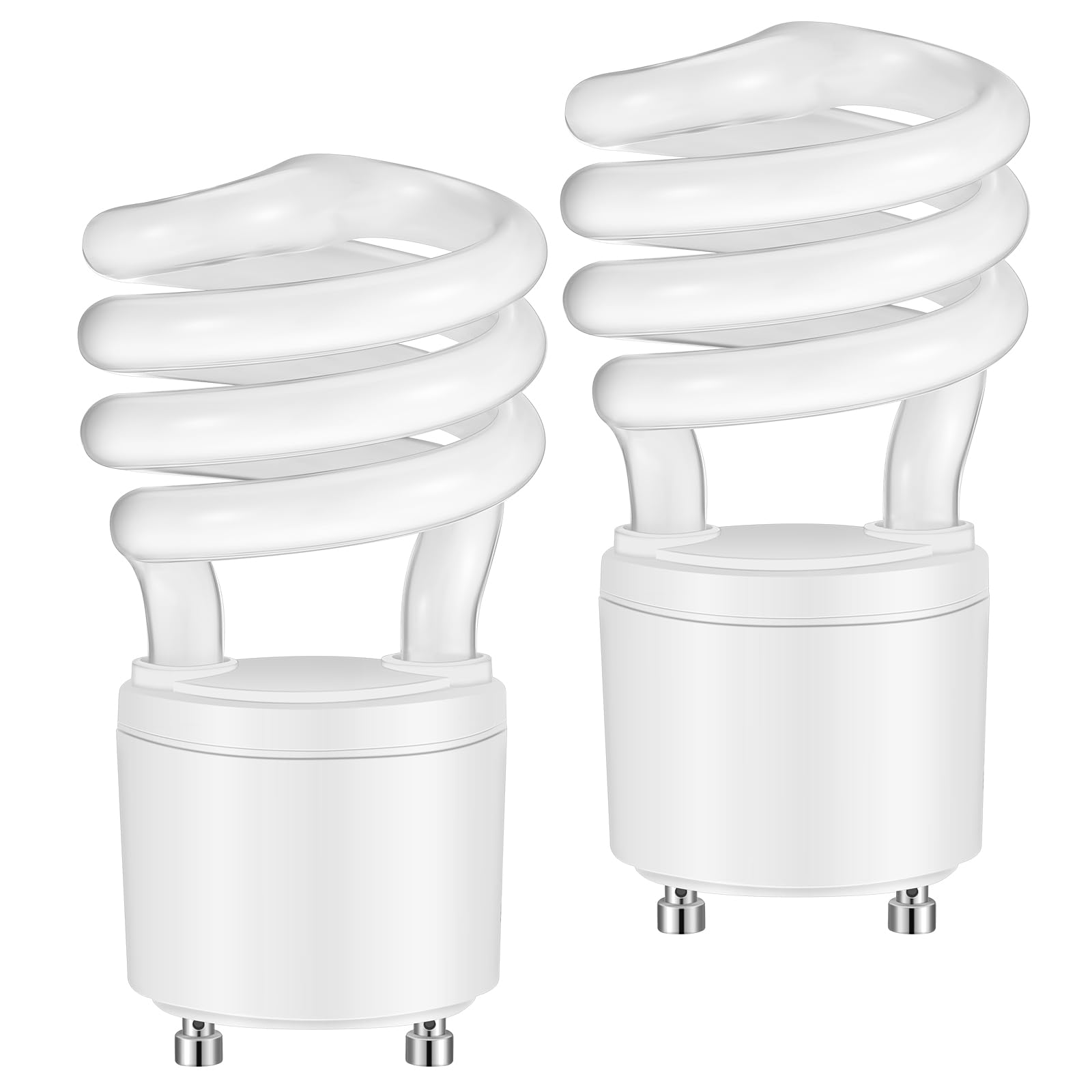 Kittmip 2 Pcs 13W T3 Gu24 Cfl Led Light Bulbs 2 Prong Base 3500K 900Lm 120V 60Hz Warm White Fluorescent Light Spiral Compact Flu