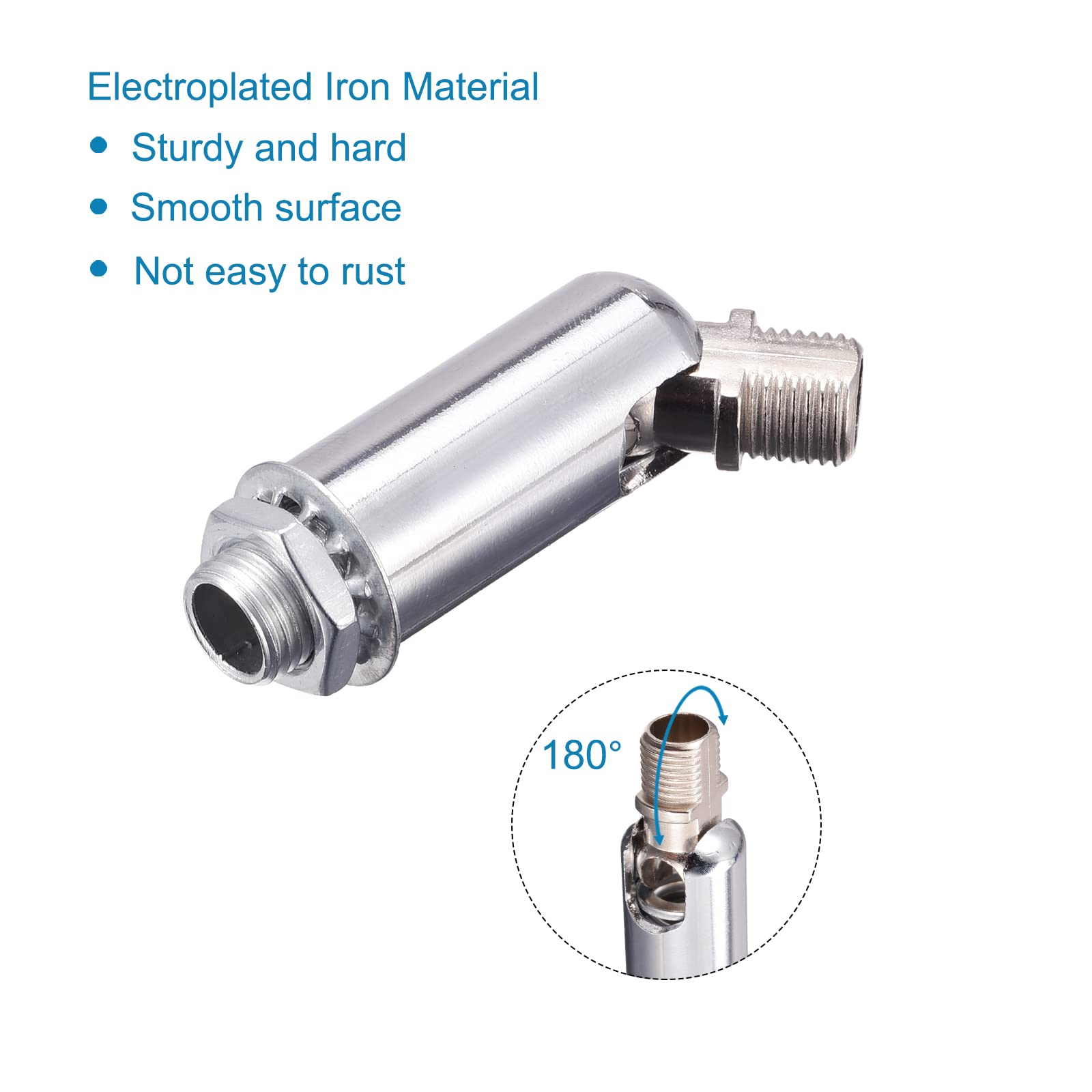 Meccanixity Sloped Ceiling Adapter 180 Degree Swivel M10 Thread, For Chandelier Ceiling Pendant Light, Chrome Pack Of 2