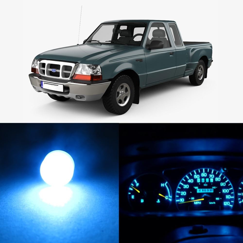 WLJH High Bright Ice Blue Instrument Panel Gauge Cluster Indicator Warning Lamp Bulb Full Led Light Kits for Ford Ranger 1995-2003 Pack of 25