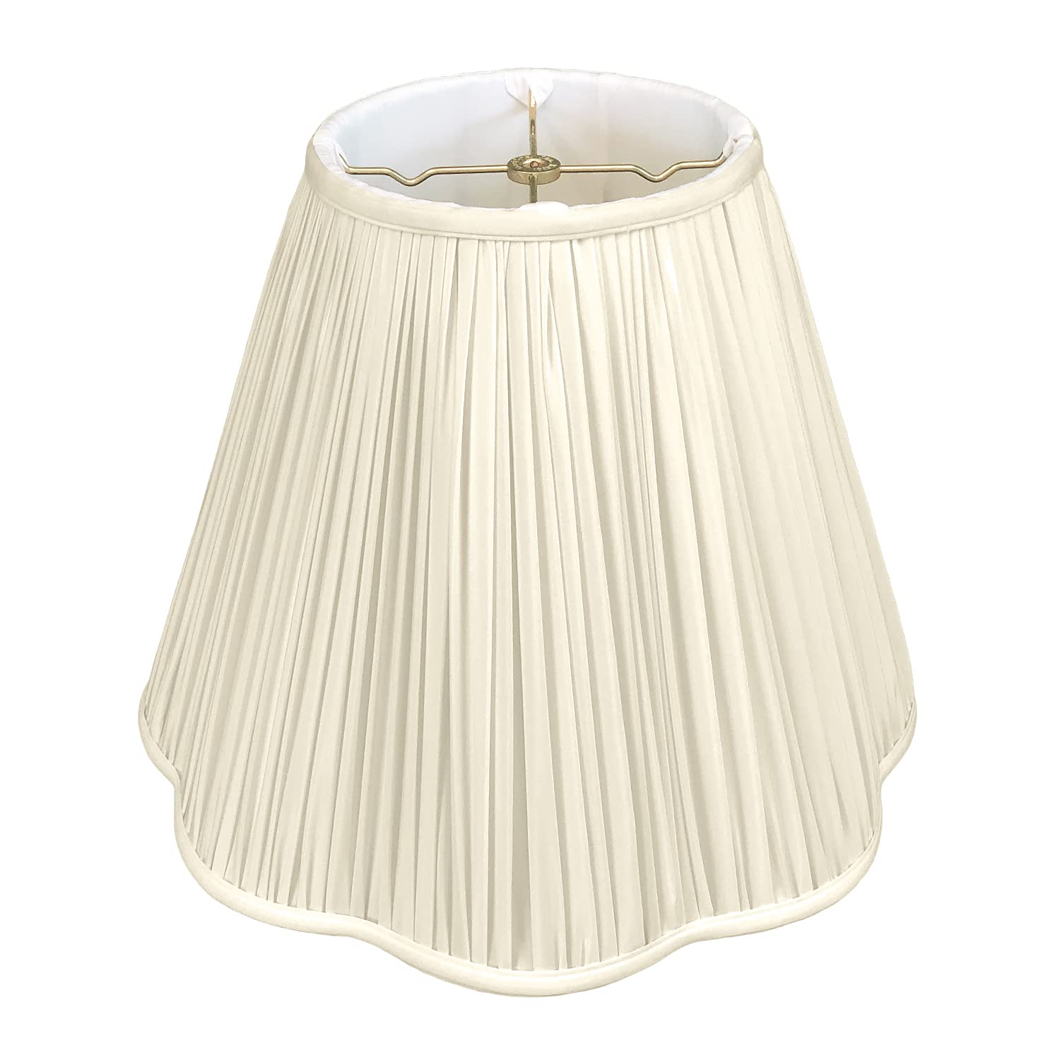 Royal Designs &quot;Bottom Scallop Gather Pleat Basic Lamp Shade, Beige, 7&quot;&quot; x 14&quot;&quot; x 11.5&quot;&quot;&quot; (BS-754-14BG)