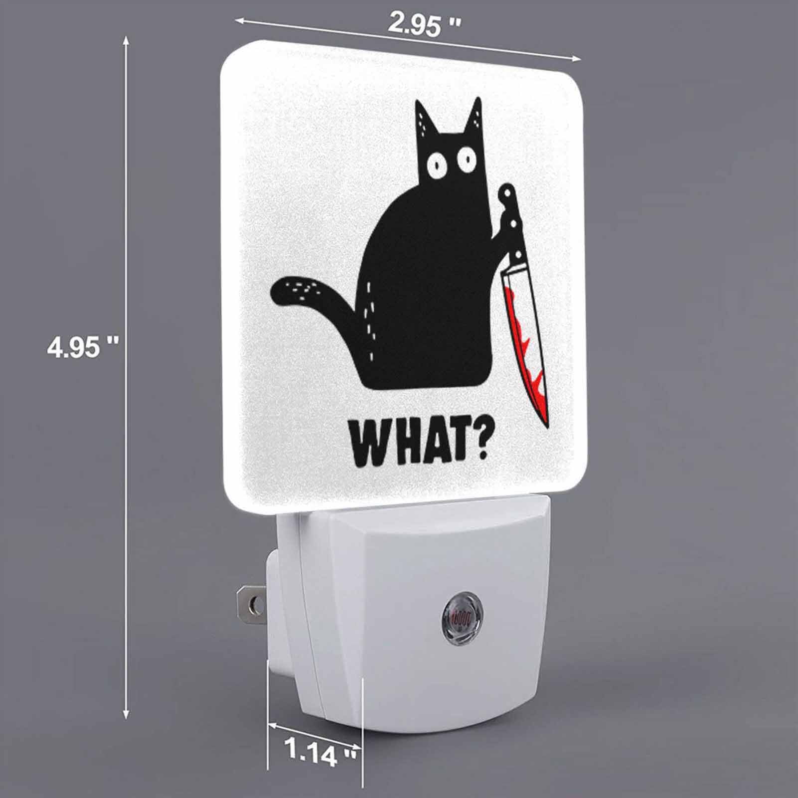 Chrobak LED Night Light with Dusk to Dawn Sensor, Black Cat Design, Model WML-Night-Light-231023-109