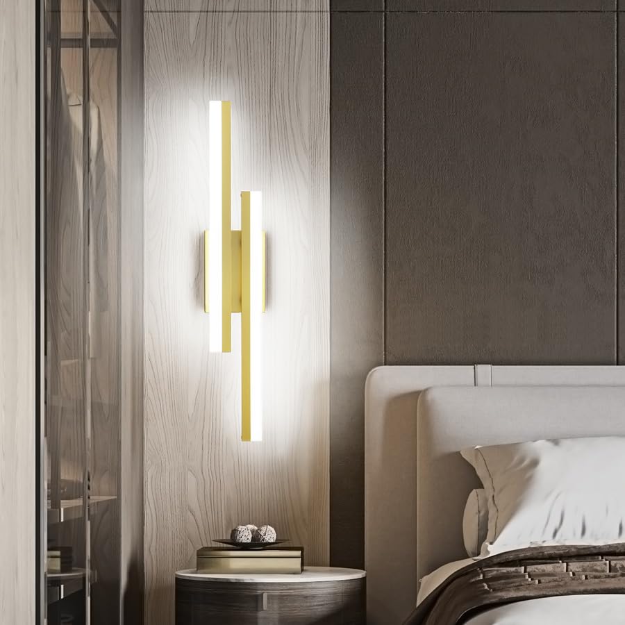 Presde 24Inch Modern Led Bathroom Vanity Light Fixtures Over Mirror Gold Vanity Lighting(Cold White 6000K)