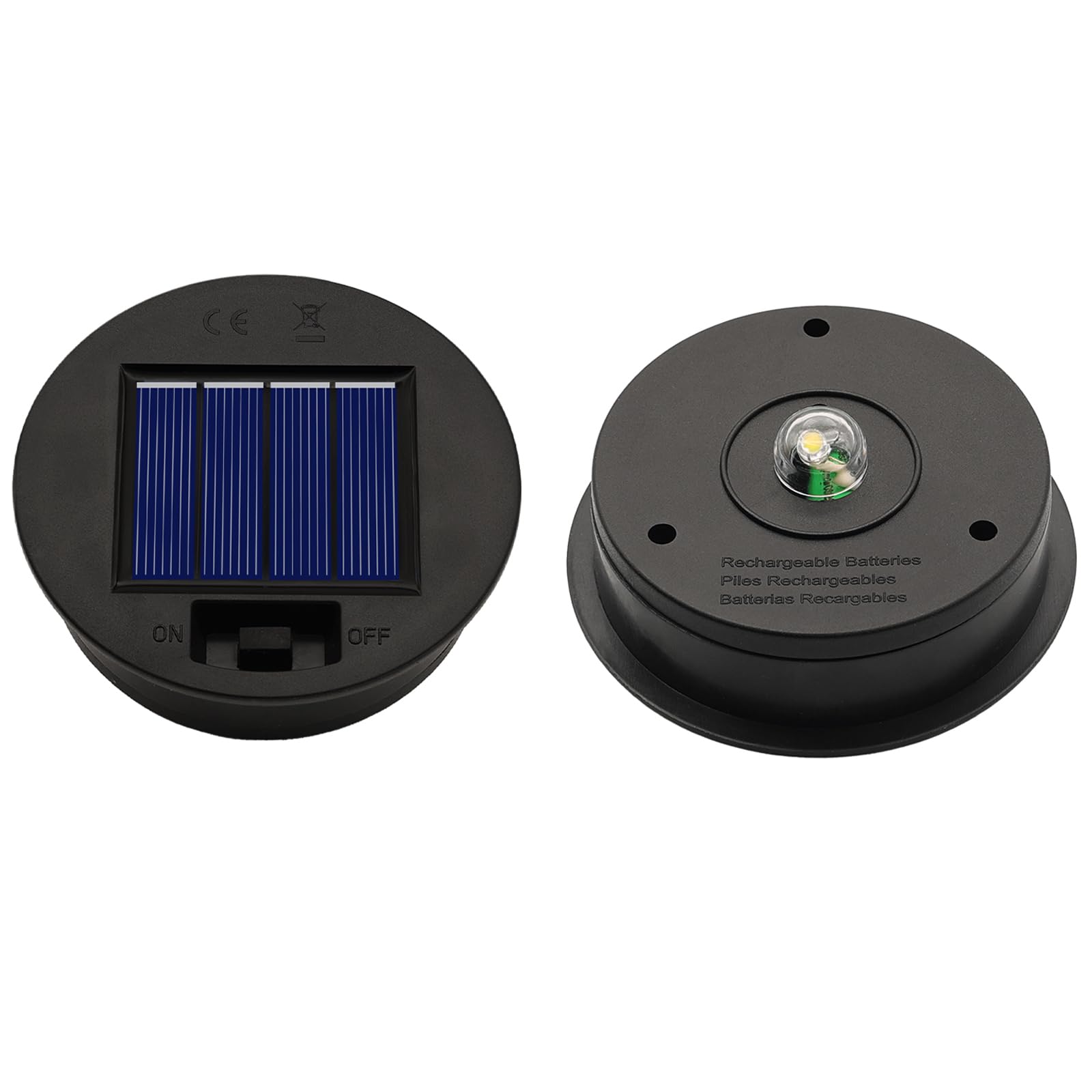 YJFWAL 1P Solar Light Replacement Top(Top Size 3.15 inch, Bottom Size 2.76 inch) LED Solar Panel Lantern Lid Lights for Lanterns