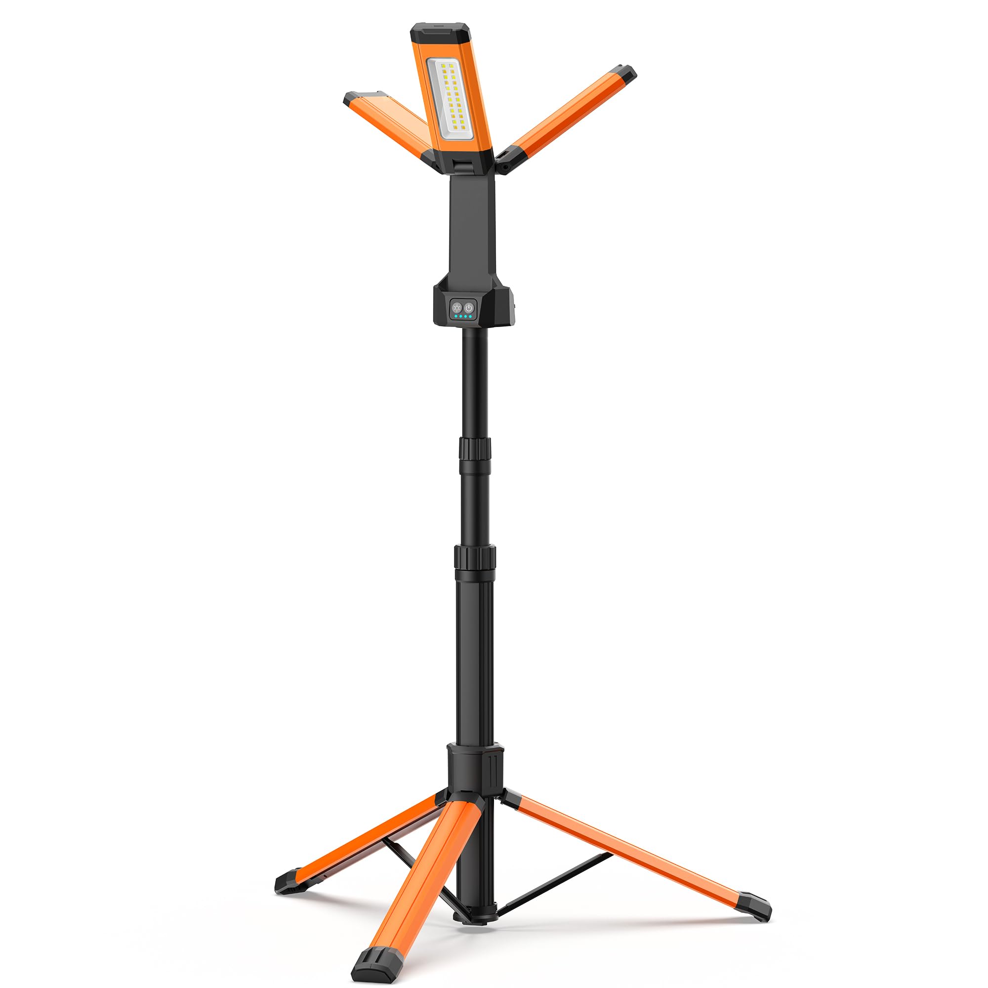 Rechargeable LED Work Light with Stand, 67'' Tall Portable Cordless Work Light, 8AH Battery, 500/1500/2500 Lumen, 4000/6500K Dim