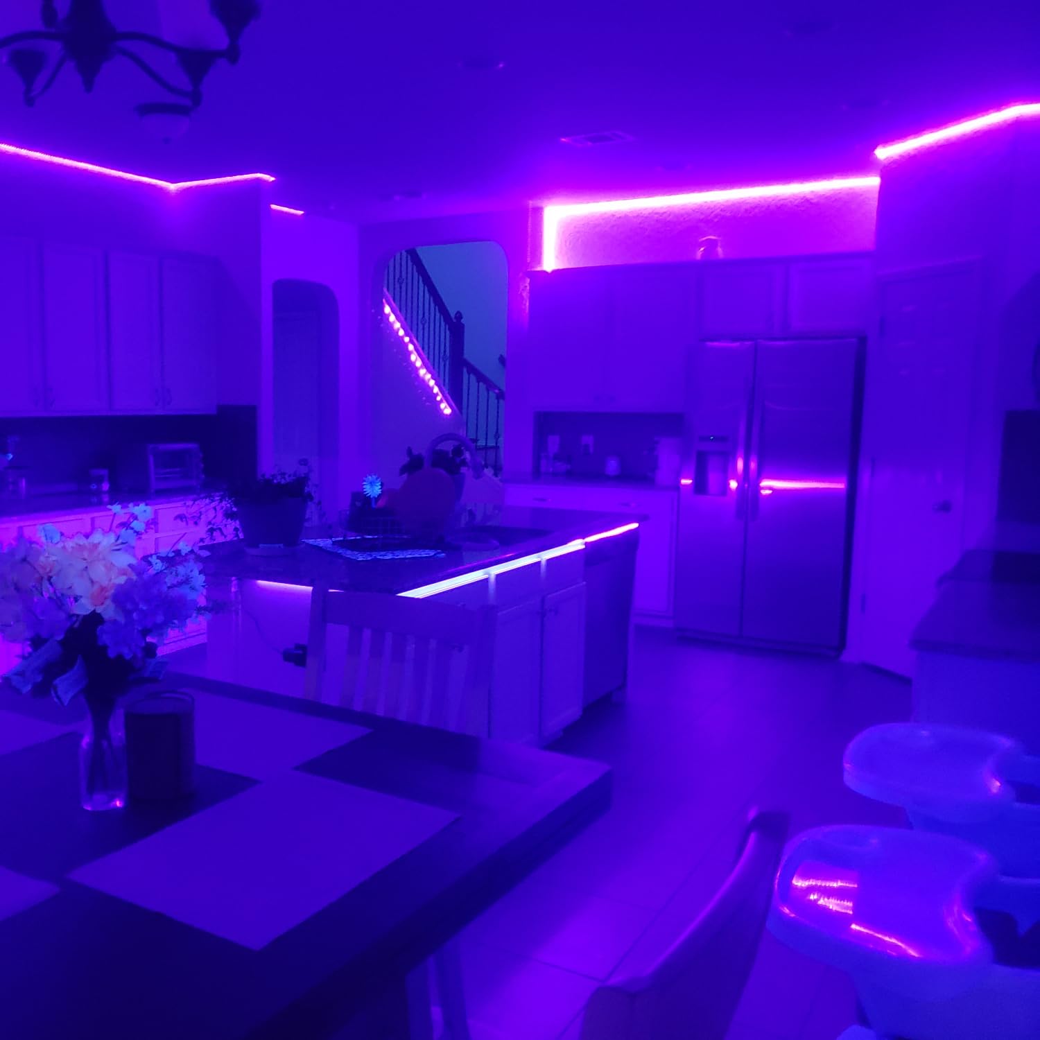 Junwen 24.6Ft Black Led Strip Lights Kit, 450 Units, 12V Flexible Blacklight For Parties & Events, Model Jw99907-Uv-Us