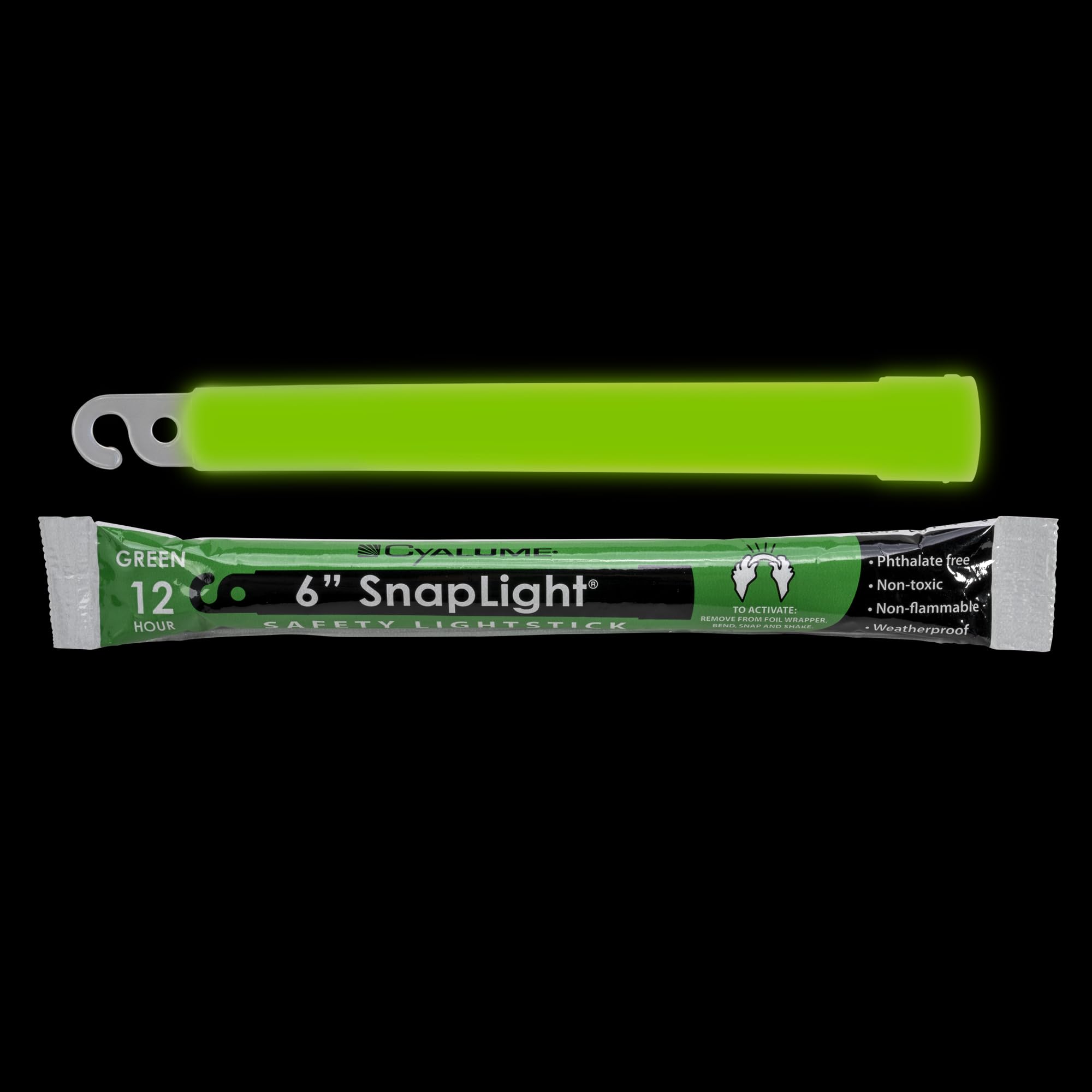 Cyalume Glow Sticks - Military Grade Emergency Lightstick, 6”, Green, 10 Pack, Plastic, Model 9-08076
