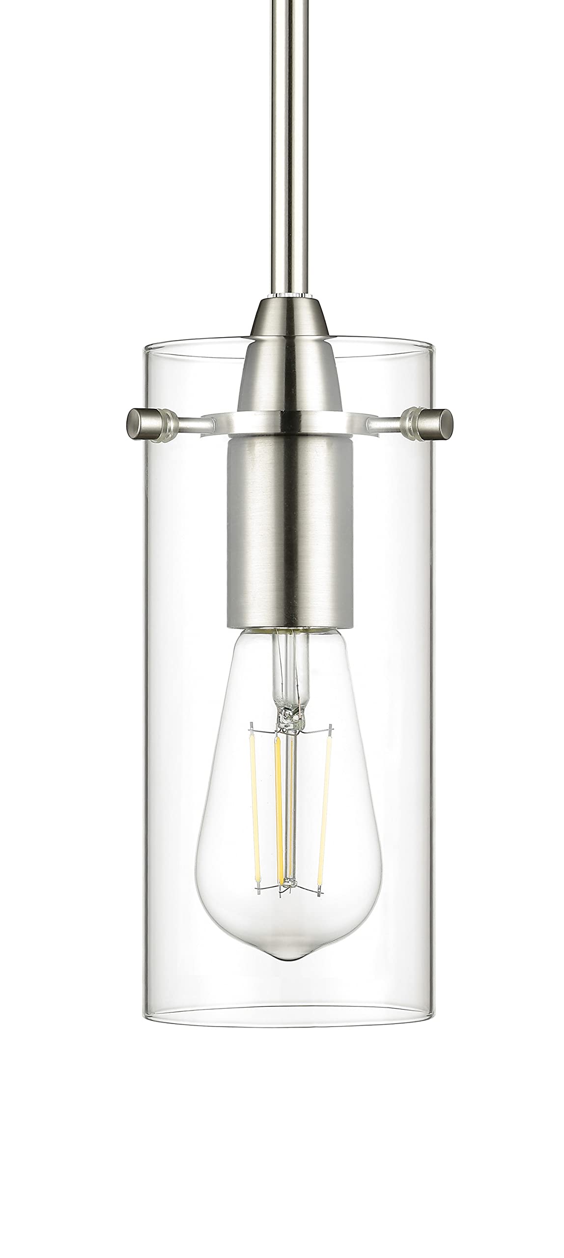 Brushed Nickel Pendant Lights Kitchen Island - Small Clear Glass Pendant Light Fixture