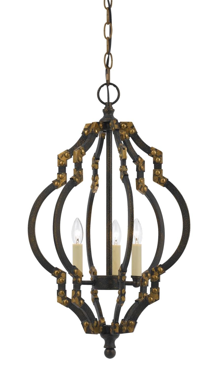 Cal Lighting FX-3593-3 Transitional Three Light Pendant from Howell Collection in Bronze/Dark Finish, 13.00 inches