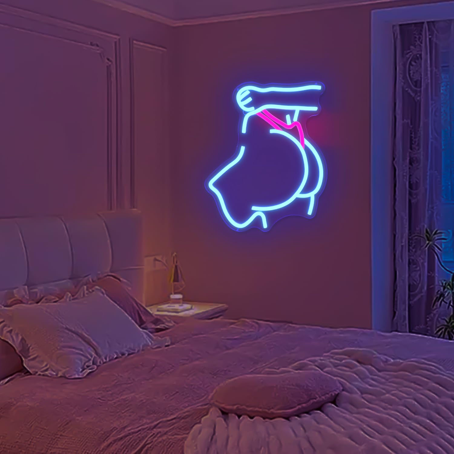 Lady Back Neon Sign for Wall Decor Dimmable Lady Neon Signs for Man Cave Butt Shaped Sexy Led Sign for Bedroom Neon Woman Sign G