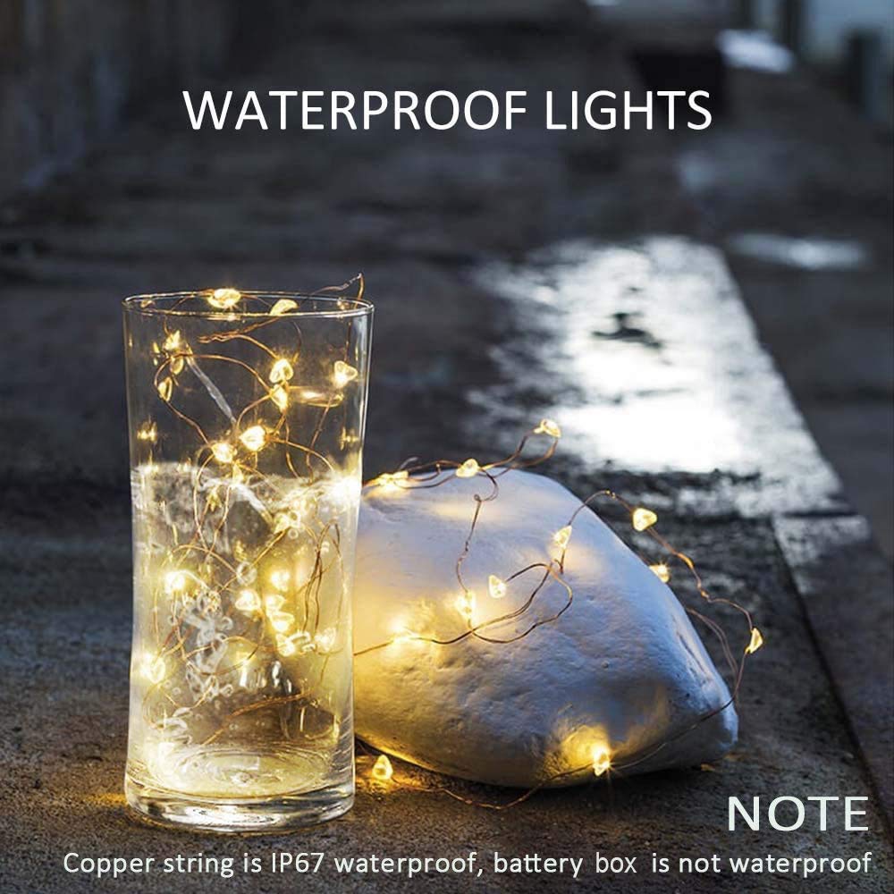 MUMUXI Fairy Lights 20 Pack, 3.3ft Battery Operated, Waterproof Mini LEDs, Warm White Silver Wire for Home Decor and Weddings