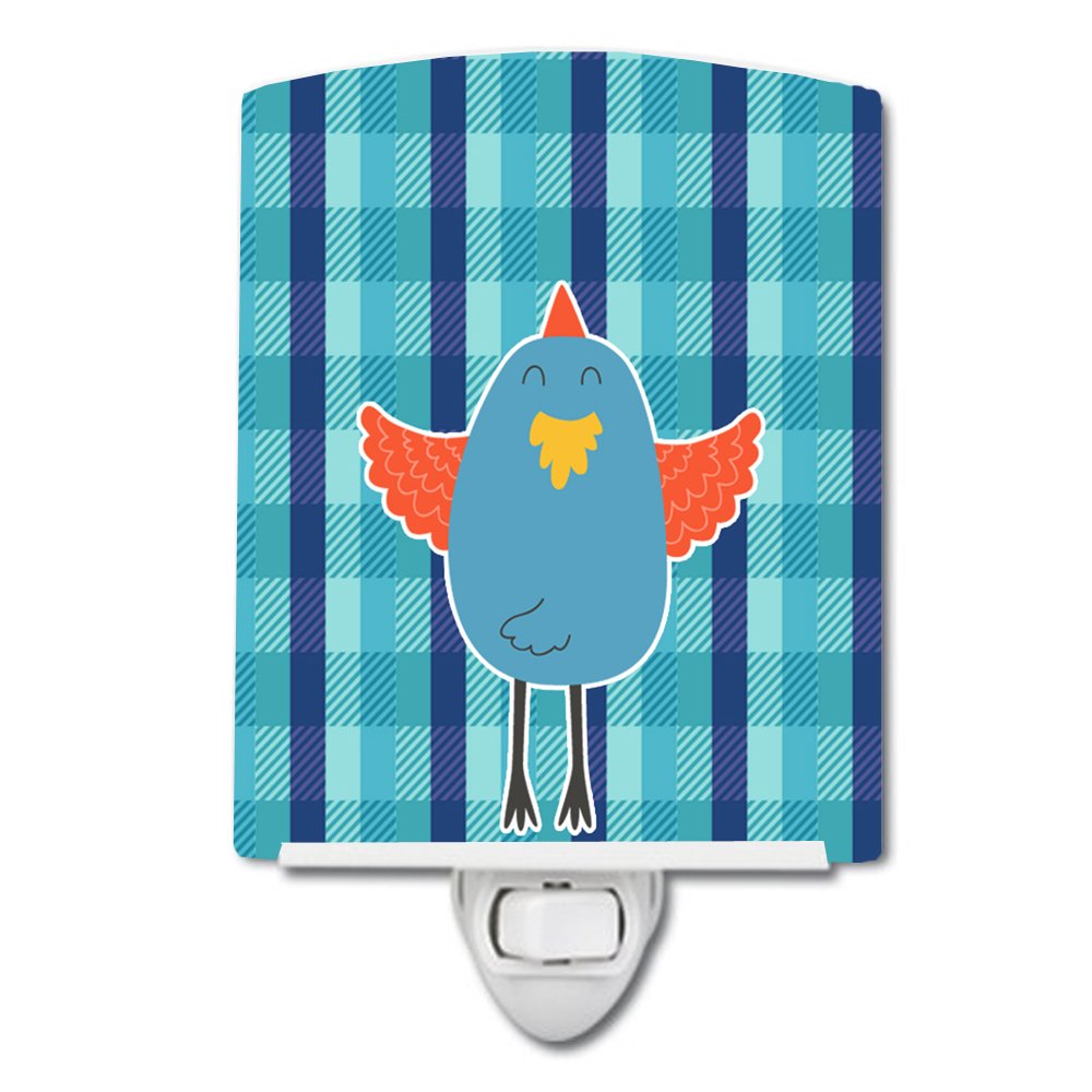 Carolines Treasures BB6782CNL Blue Chicken Ceramic Night Light Compact, UL-Certified, Ideal for Bedroom, Bathroom, Nursery, Hal