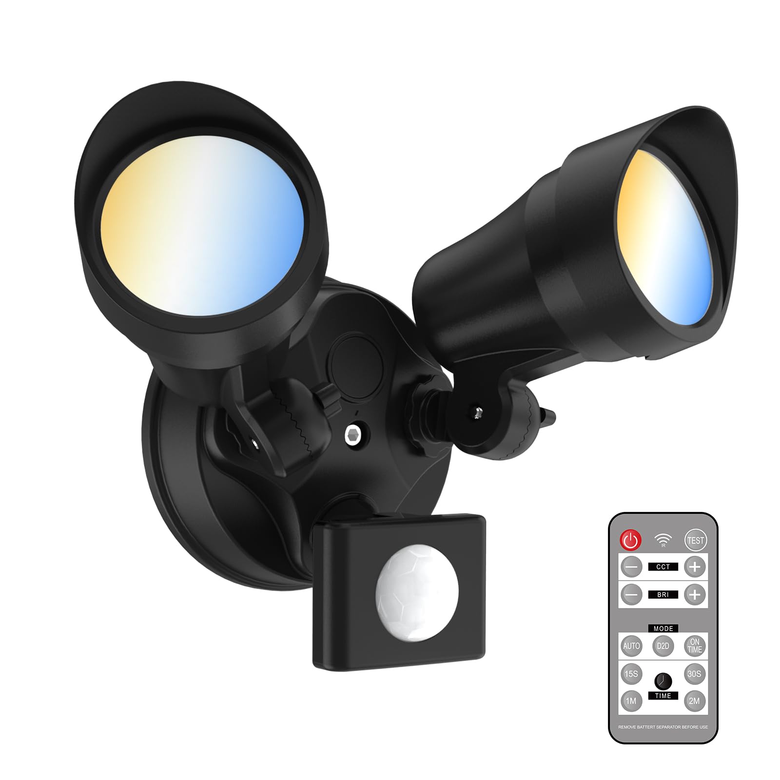 Alusso Lighting 25W Led Dusk To Dawn Security Lights, 1900Lm Ip65 Waterproof Exterior Flood Lights, 3000K/4000K/6000K Selectable, 2 Adjustable Heads Outdoor Lights For Yard, Garage, Porch (Black)