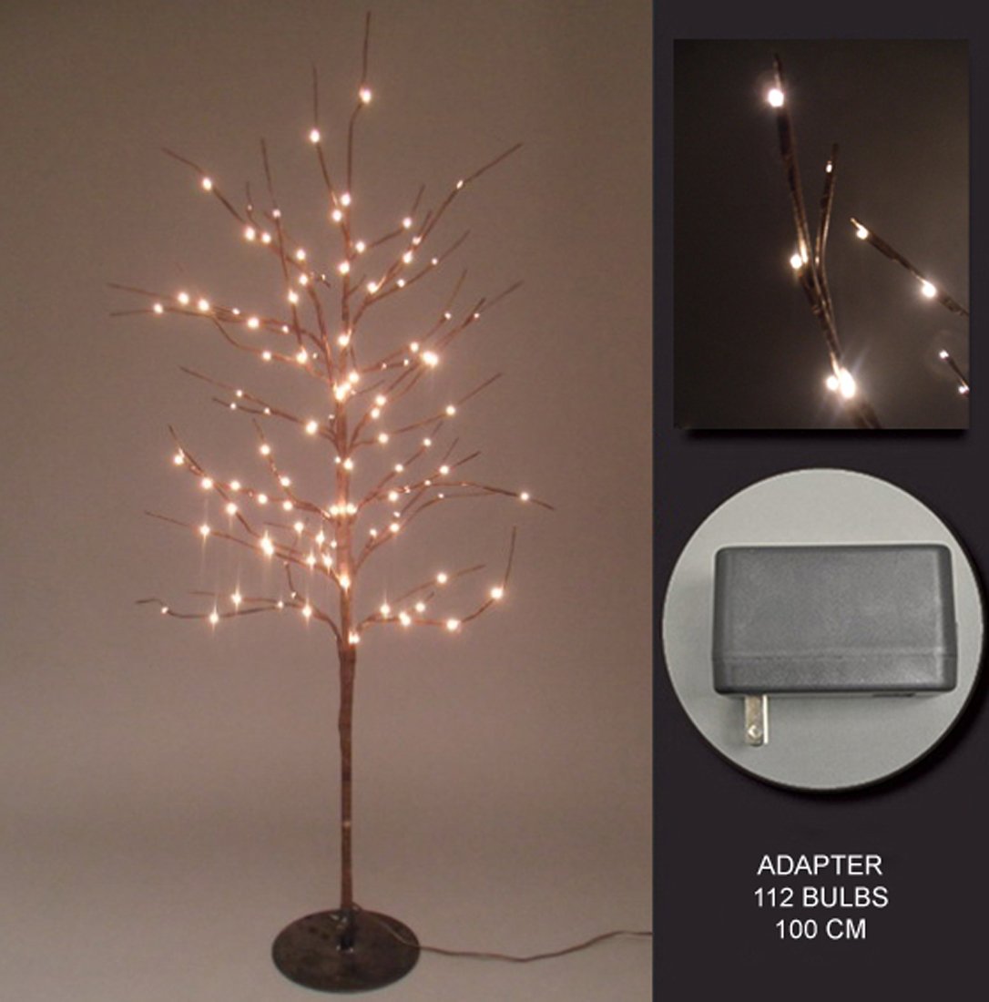 Hi-Line Gift Ltd Lighted Willow Tree 38-Inch with 112 Bulbs, Copper, Brown, Model 37373-112