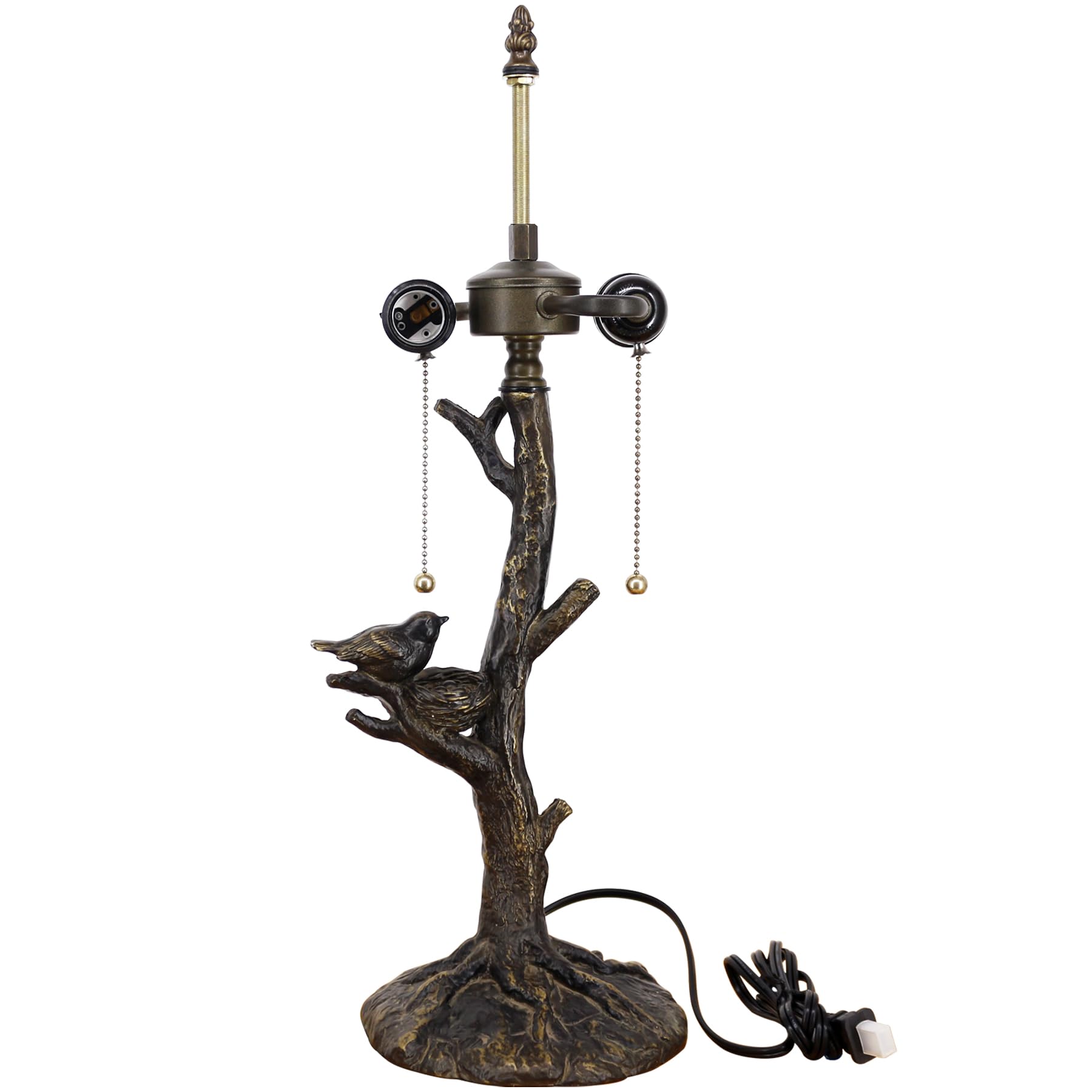 TCODTPOL Tiffany Table Lamp Base Replacement, Bronze Resin, Model W08T02, Size F (W7H23 Inch)
