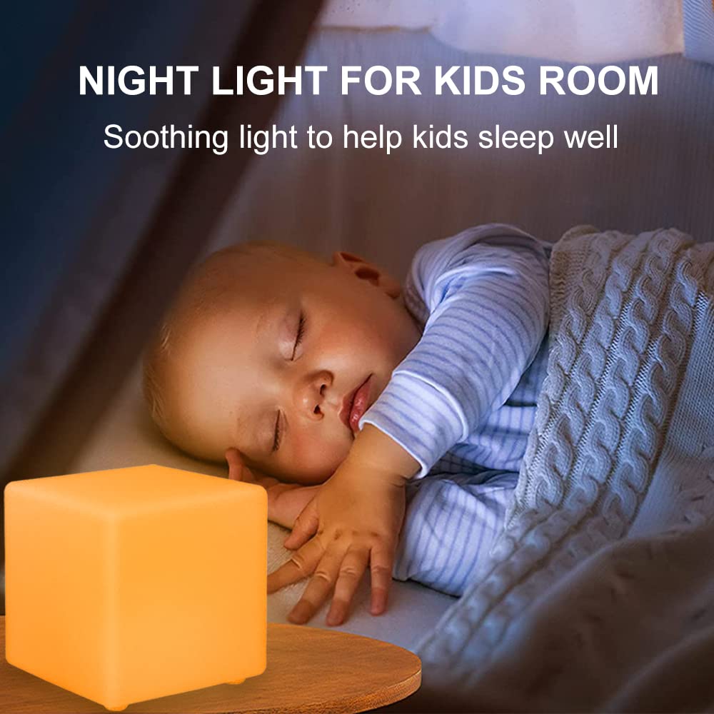6-In Led Cube Night Light, Rechargeable Led Light Cube W/Remote, Dimmable 16 Rgb Color Changing 4 Modes Light Up Cubes For Kid/A