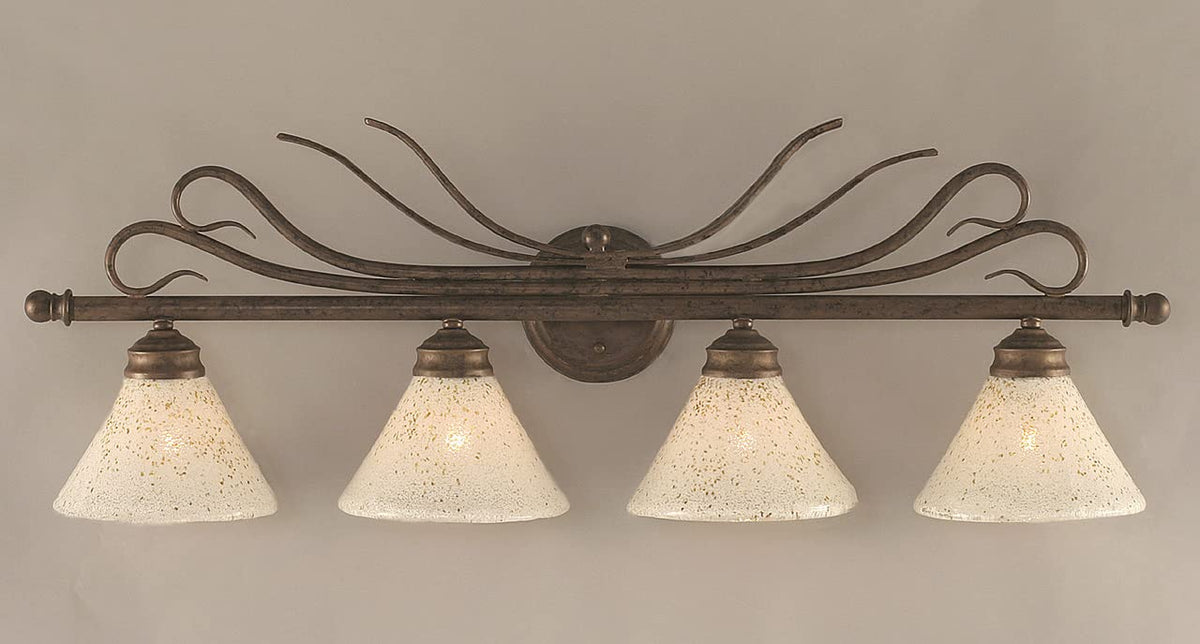 Toltec Lighting Swan 4 Light Bath Bar In Bronze (104-Brz-7145)