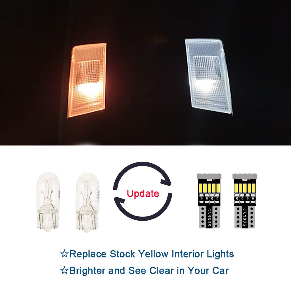 Awalited 6Pcs White Interior Led Lights Kit For 2016 2017 2018 2019 2020 2021 Honda Civic Super Bright Led Map Dome Cargo Replacement Light Bulbs