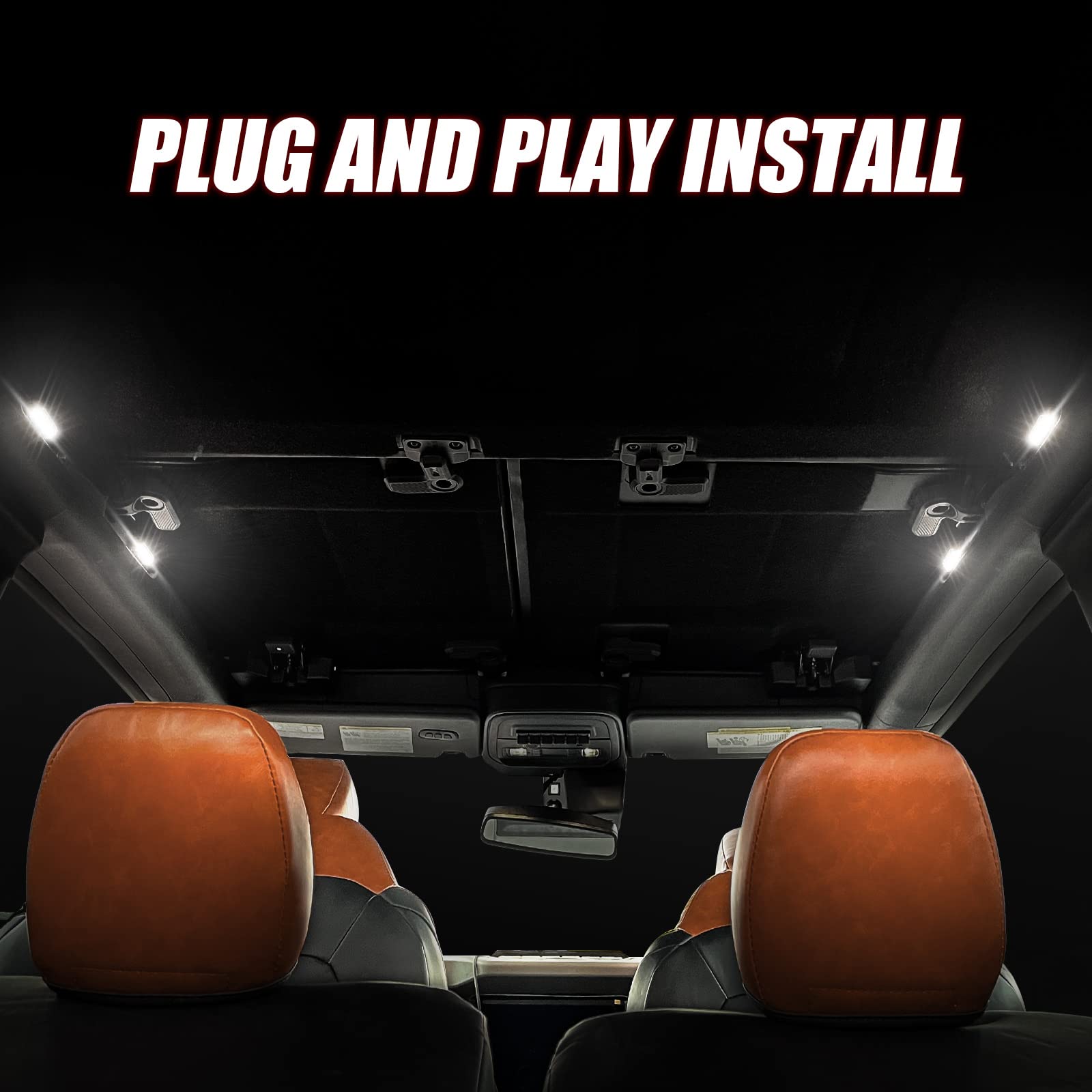 Mabett Led Interior Dome Lights 4Pcs Kit Fit Ford Bronco 2021 2022 2023 2024 Bronco Accessories 2/4 Door Easy Installation Hardtop/Softtop(Not For Sport)