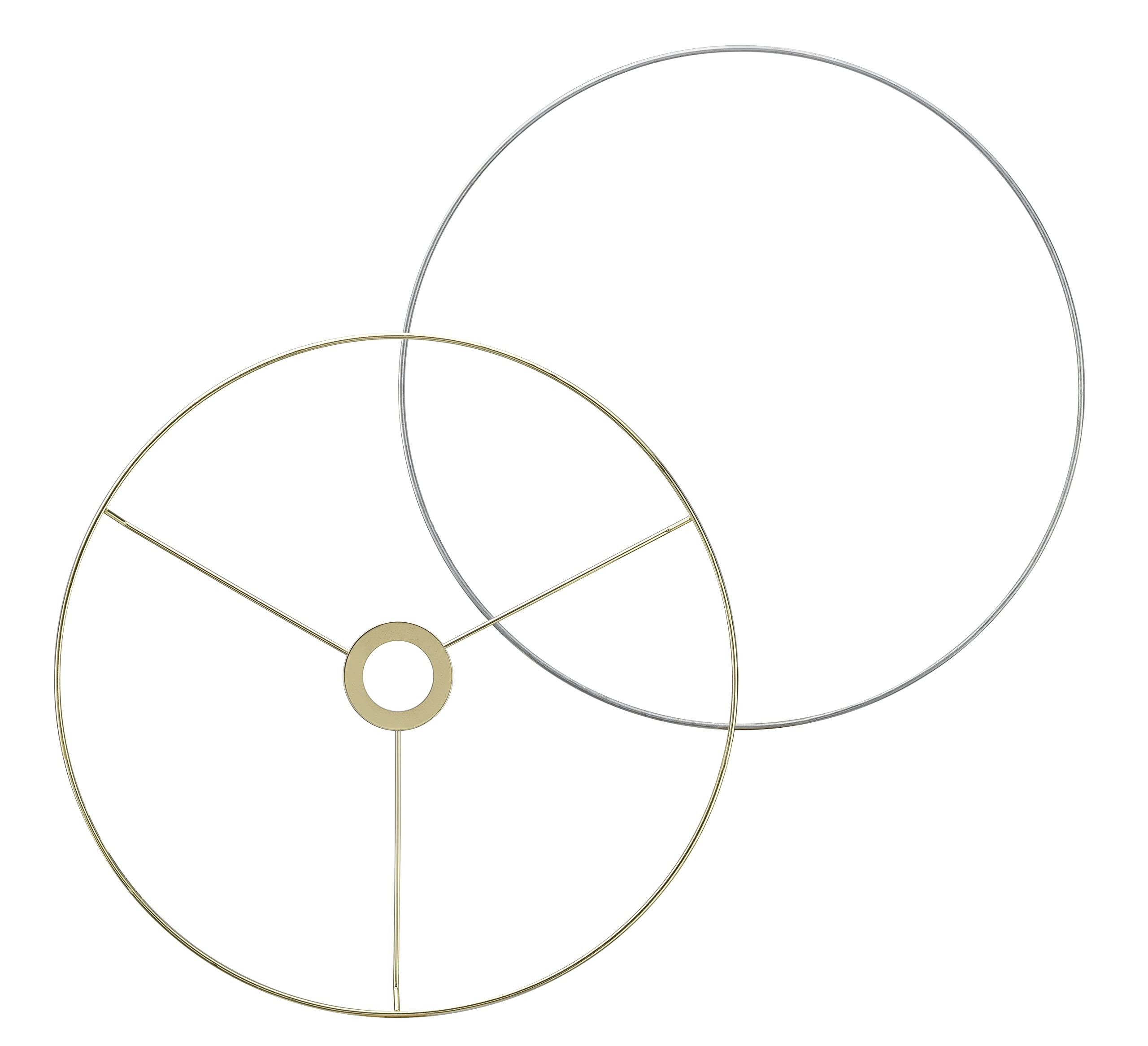 Aspen Creative 20109-11 Metal DIY Pendant Light Shade, European Style UNO 42mm Fitter, Top Ring-Brass Plated/Bottom Ring-Galvani