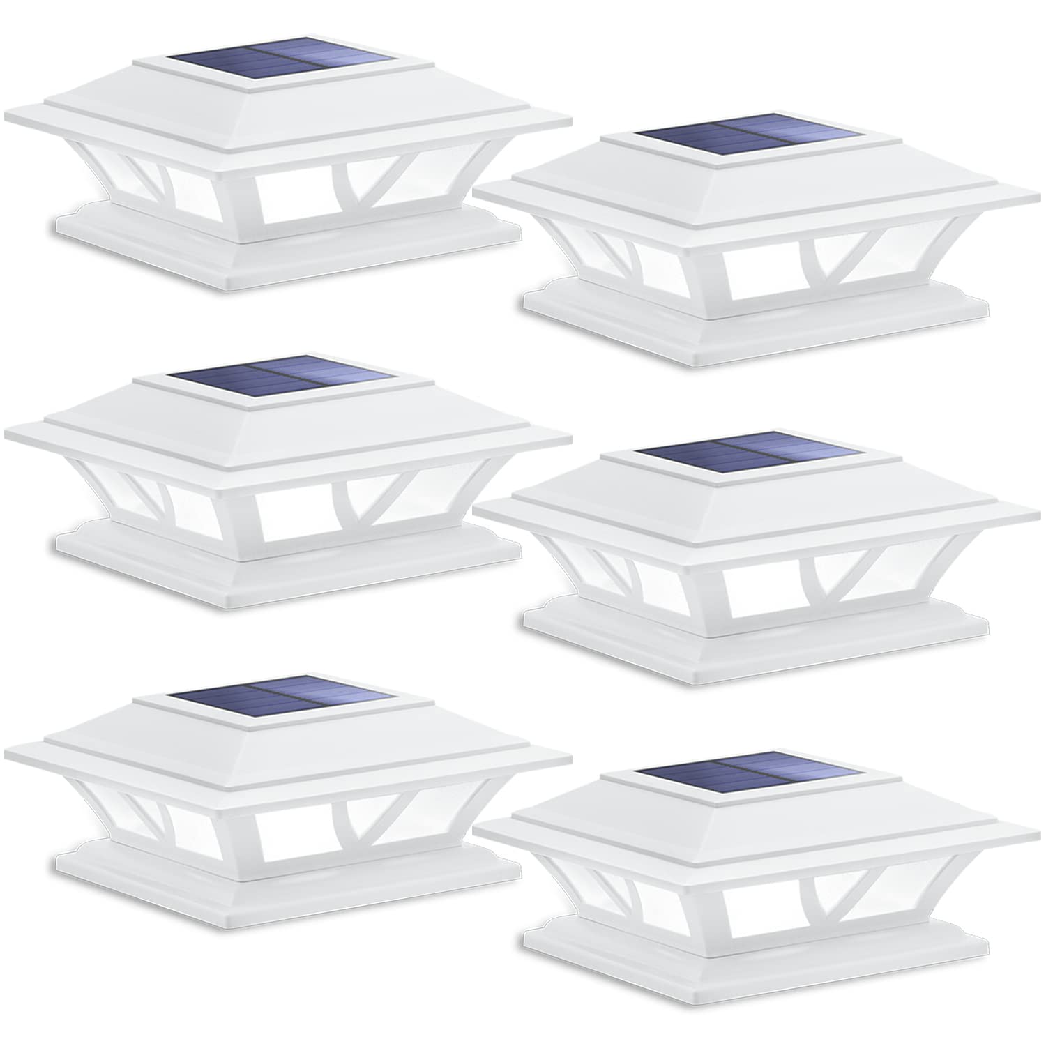 SIEDiNLAR Solar Post Lights Outdoor 2 Modes LED Fence Deck Cap Light for 4x4 5x5 6x6 Posts Garden Patio Decoration Warm White/Co
