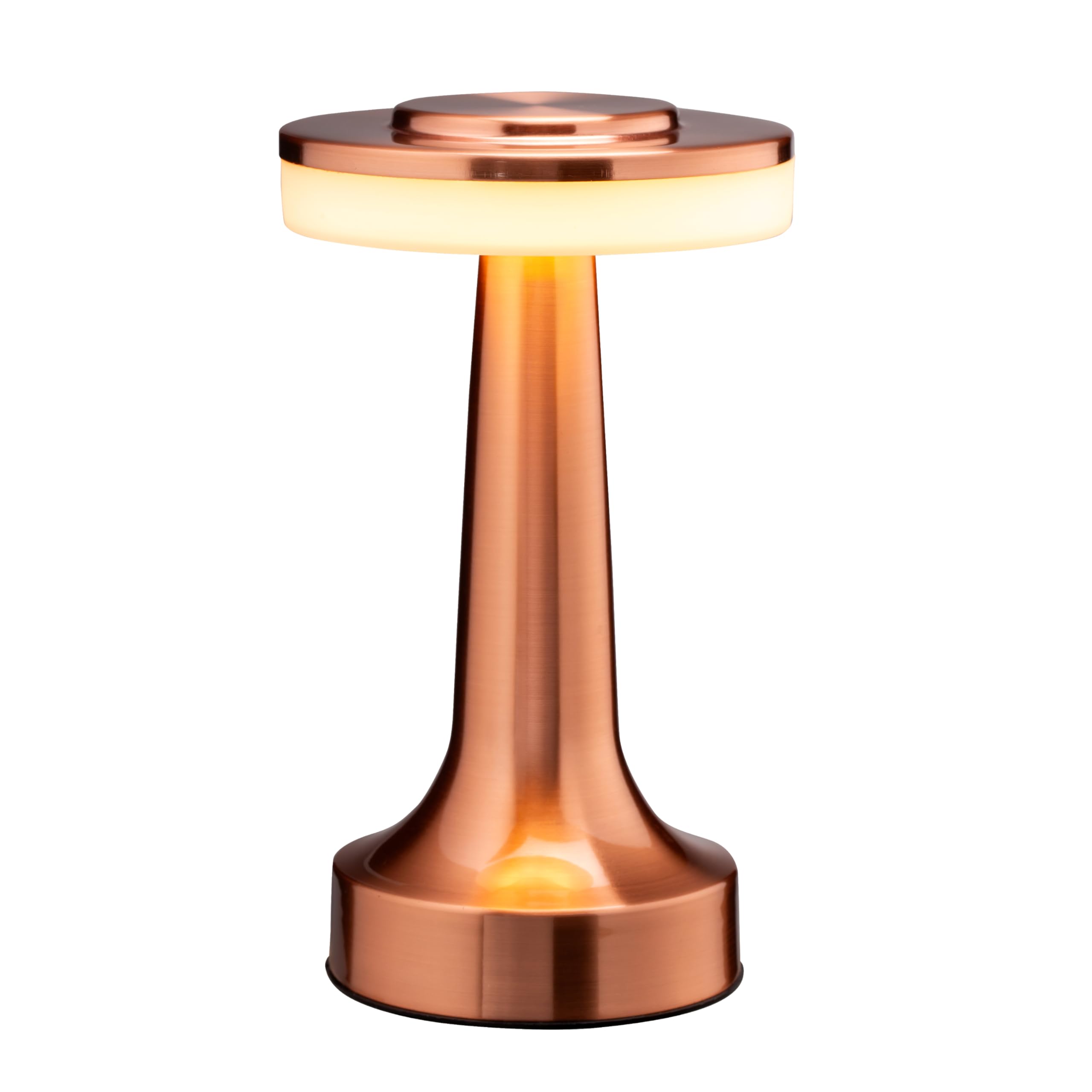 OBright Portable LED Table Lamp, Touch Sensor, 3 Levels Brightness, Rechargeable, Rose Gold, Model OB-TL01B