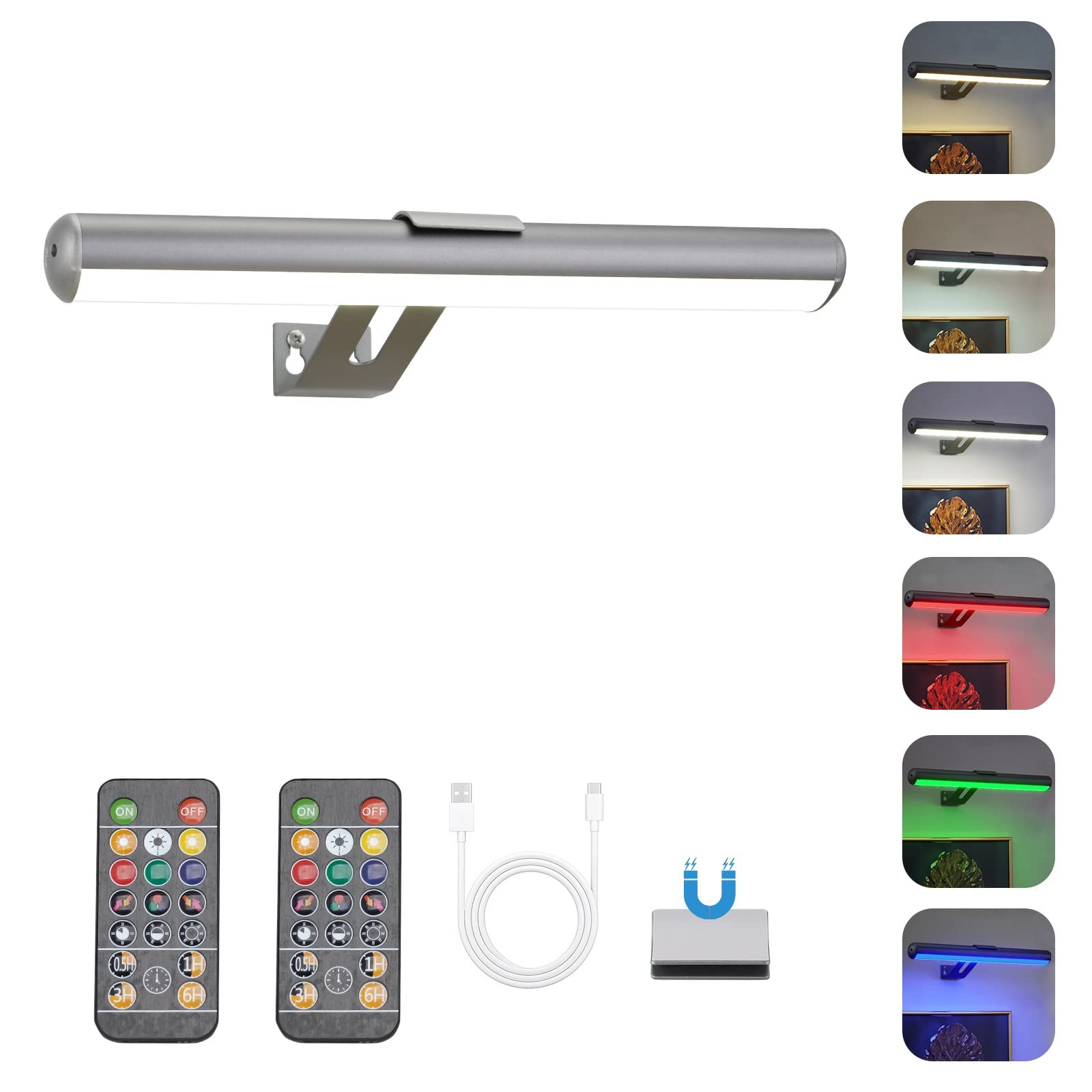 ZOCALOK Picture Light Battery Operated, Picture Lights for Wall, Wireless Picture Light with 2 Remotes, Picture Light for Painti