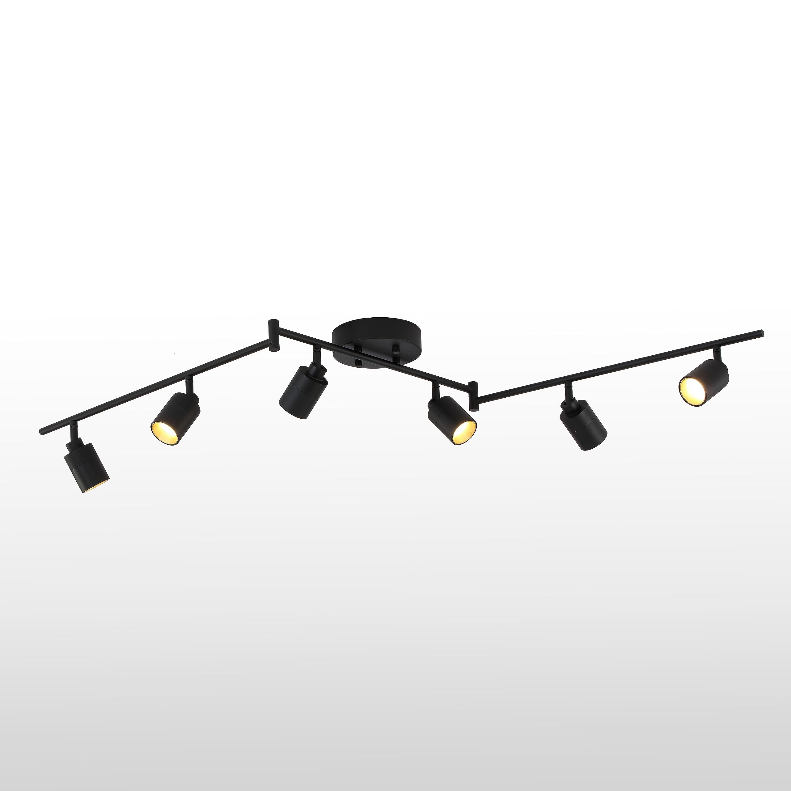VidaLite Shura- 6-Light Black Integrated LED Swivel Track Light w/ Rotatable Heads & Adjustable Arms, 5 ft. Ceiling Track Lighti