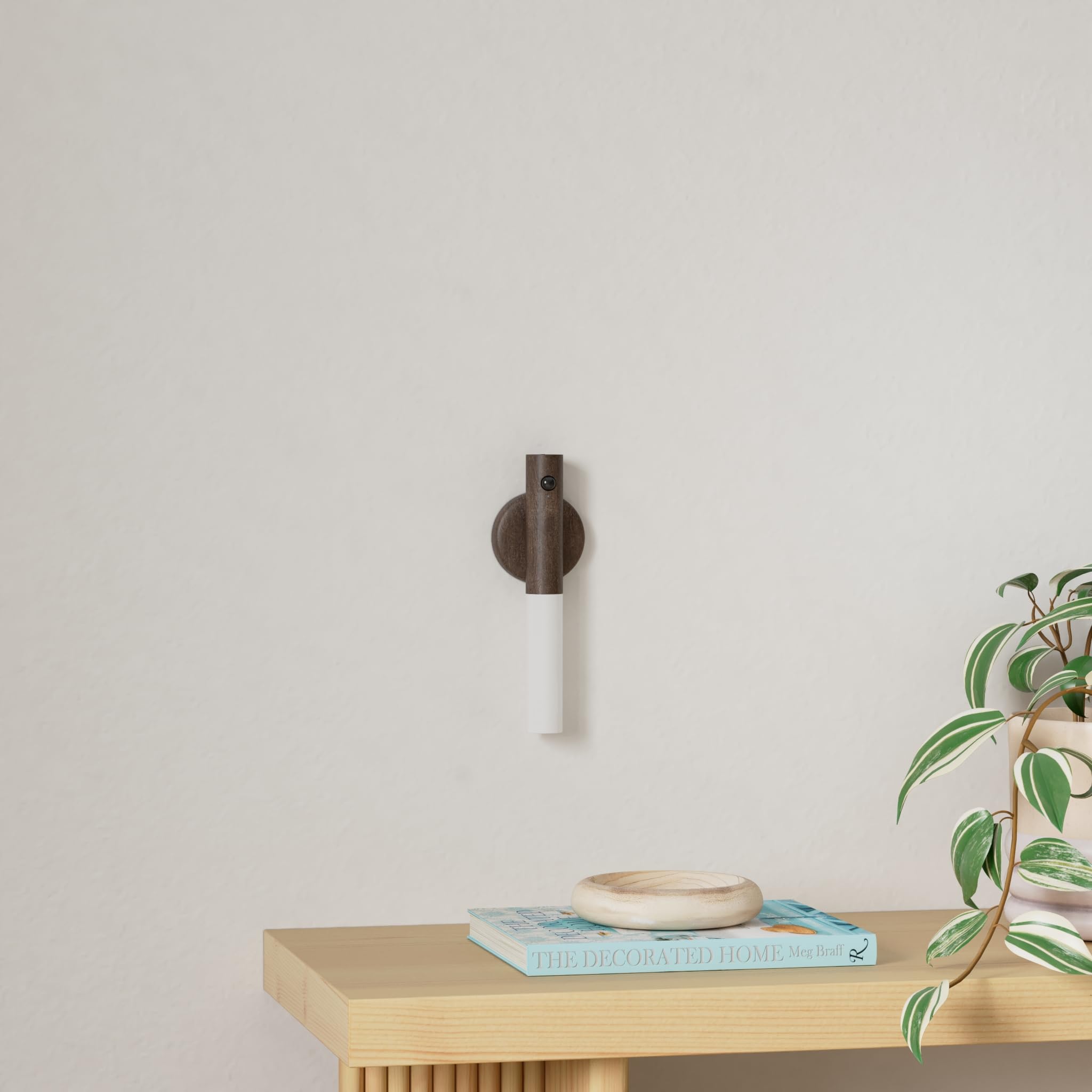 Miebul Motion Sensor Night Light, Magnetic Led Wall Lights Rechargeable Sensor Night Light Indoor Wooden Wall Sconce For Bedroom