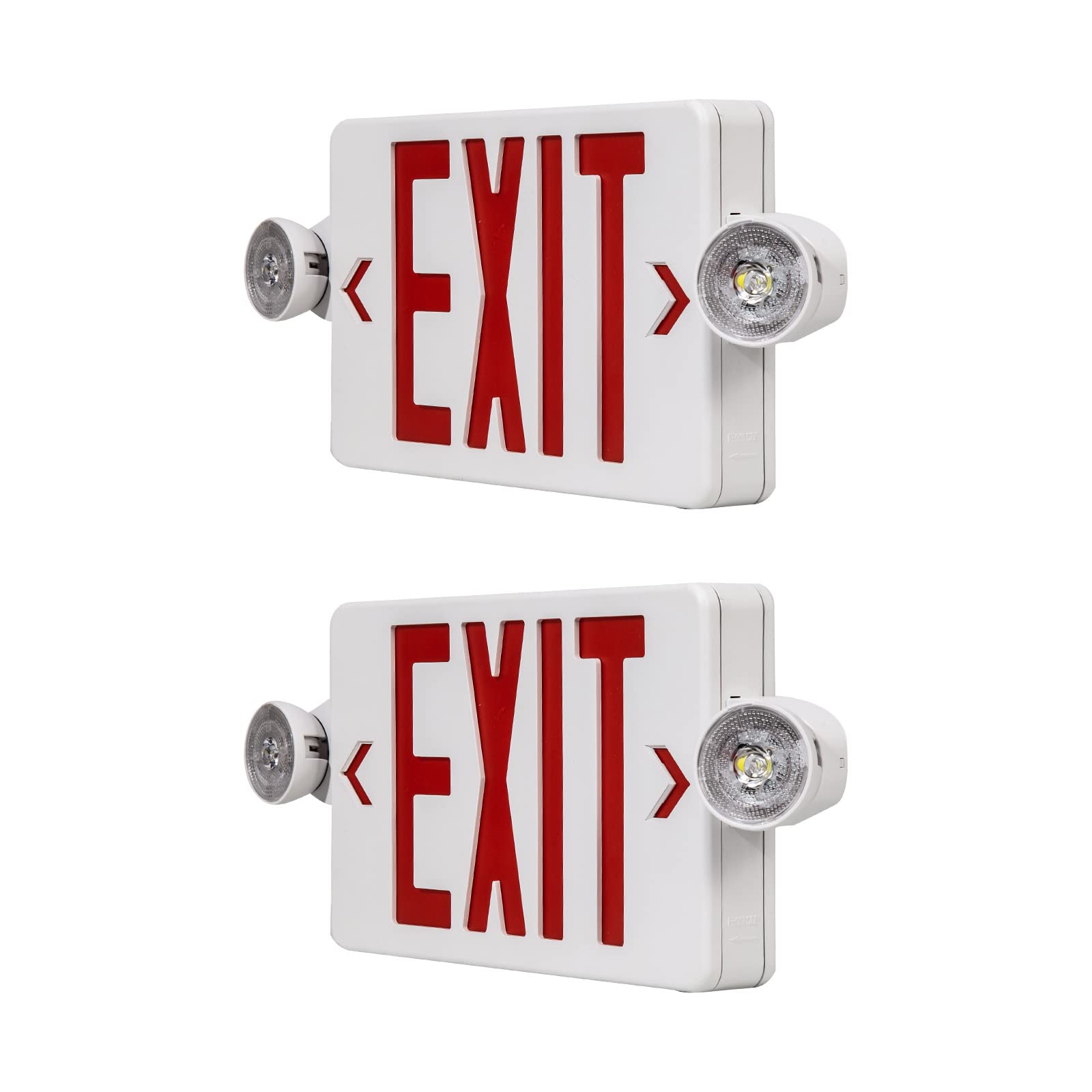 CM MZY Red Emergency Light, 2 Pack, Battery Backup, UL Certified, Plastic, AC 120/277V