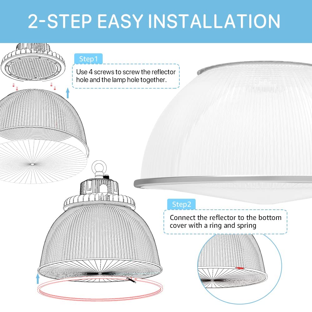 HYPERLITE 60 Degree Reflector for Hero Series LED High Bay Light, Milky Acrylic, 1-Pack