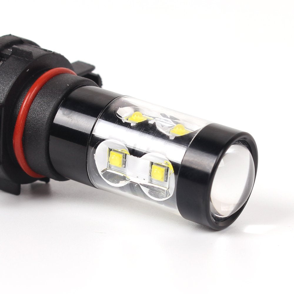 Alla Lighting PSX24W 2504 LED Fog Light Bulbs, 2400 Lumens, 6000K Xenon White, Super Bright Replacement for Cars and Trucks