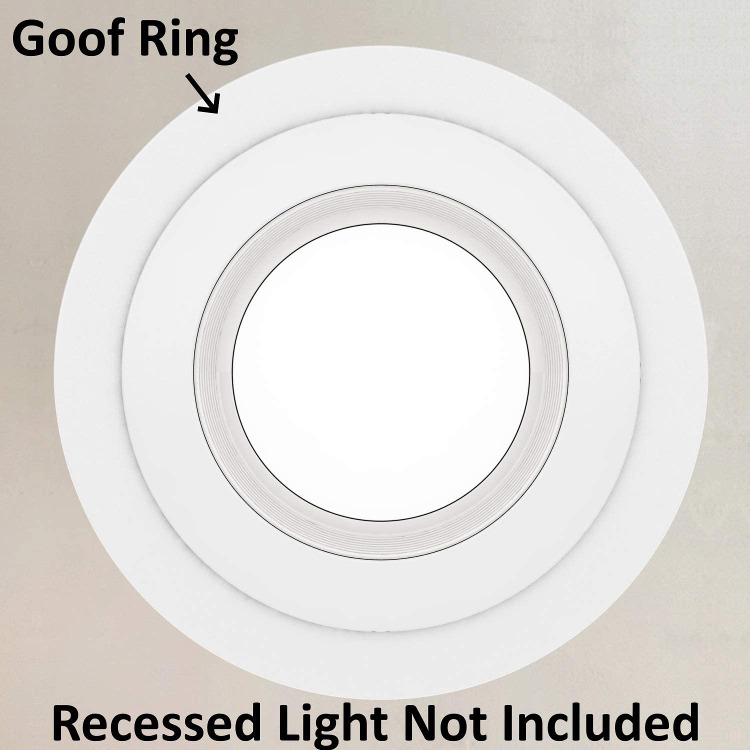 harrrrd 5 Pack Gloss White Goof Trim Ring for 8in Recessed Lighting, 8.6in Outer Diameter, 6.2in Inner Diameter, Plastic