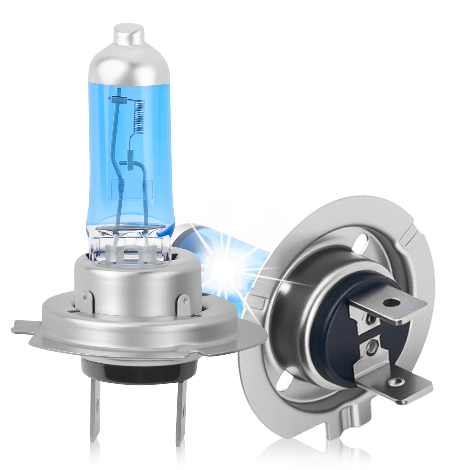 Figpade 2PCS 12V Car H7 Halogen Headlight Bulbs Low Beam,55W Car H7 Headlight Bulb Low Beam High Transmittance & 4300K Color Tem