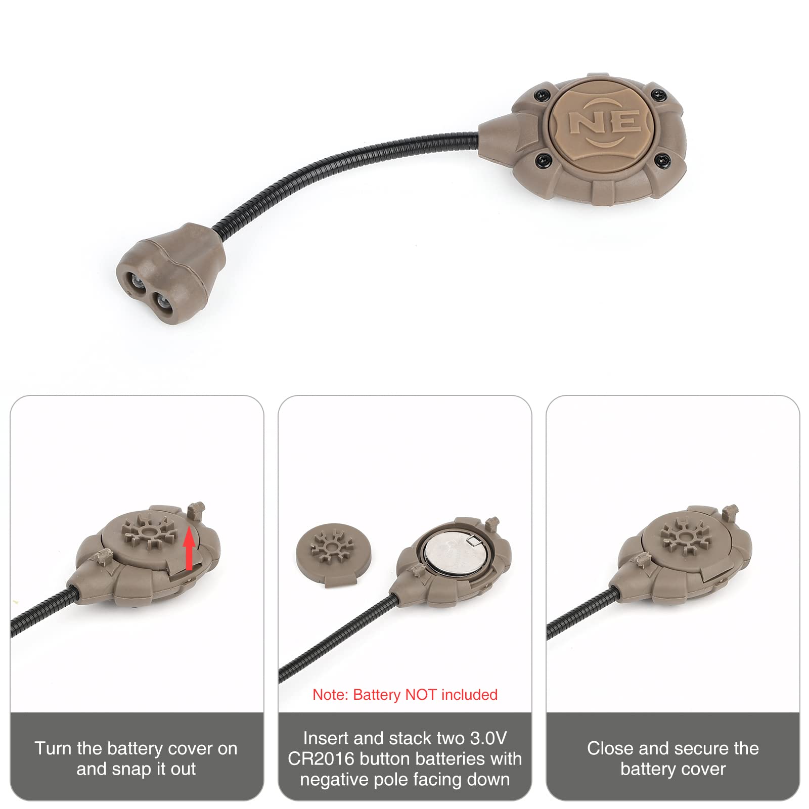 rdzzwxw Tactical Helmet Light with White Green IR LED Task Lamp, Helmet Accessories Mount for Mich Fast Helmet Molle System Pica
