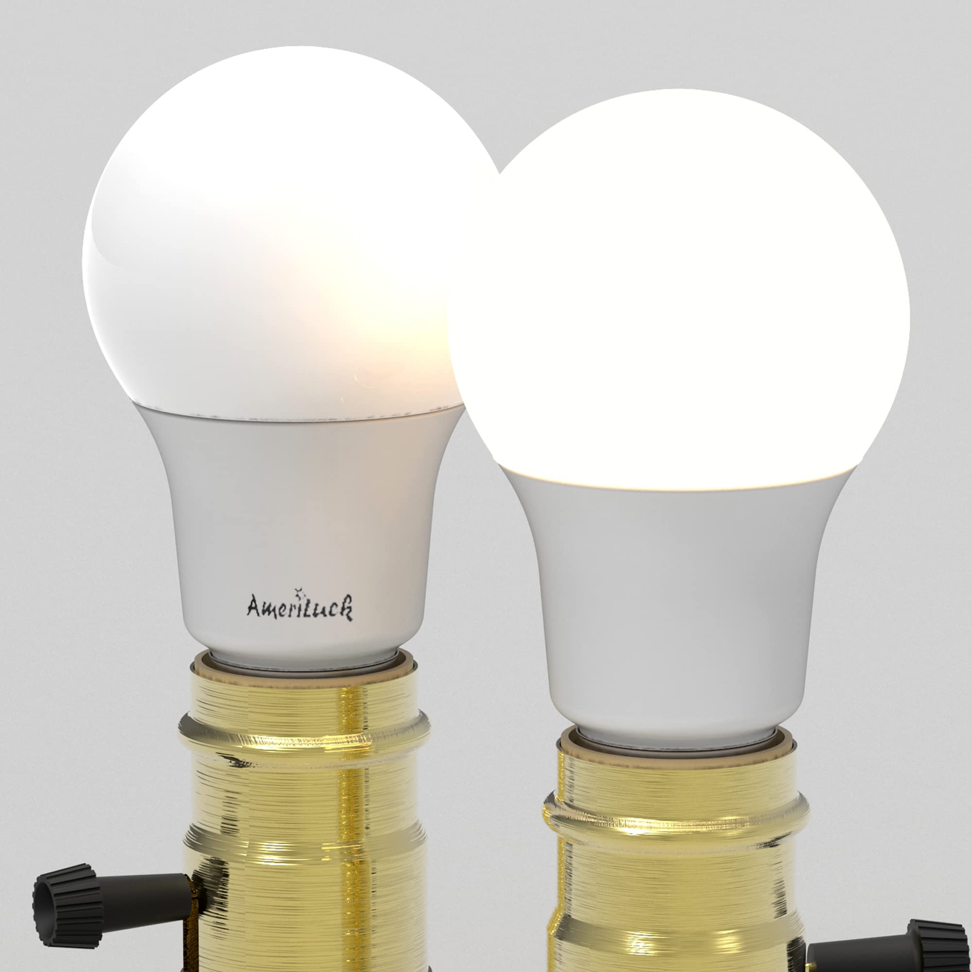 AmeriLuck 3-Way LED Light Bulb A19, Multi Wattage 40-60-100W Equivalent, Low-Medium-High Setting, Omni-Directional, 2 Pack, Natu