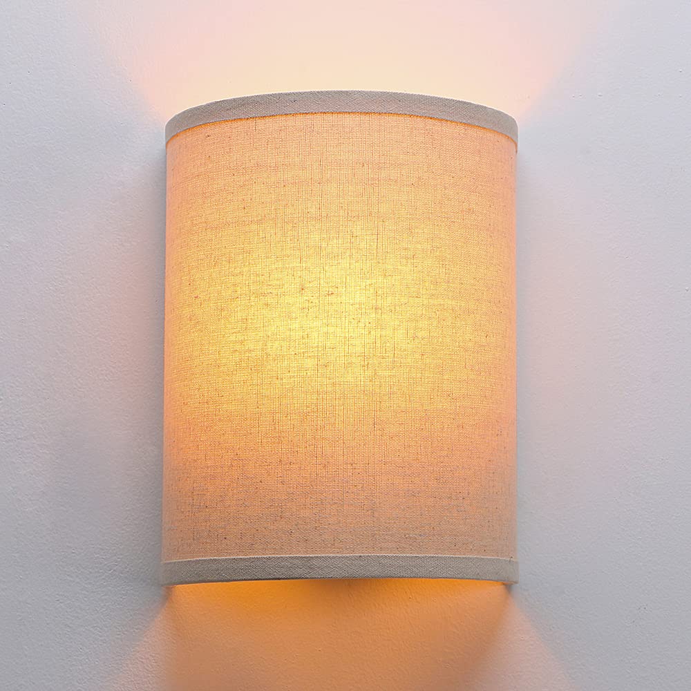 Yosoan Linen Boho Vintage Wall Sconce Stairwell Fixture Light, 1-Light Vanity Indoor Hardwired Wall Mount Retro Industrial Inter