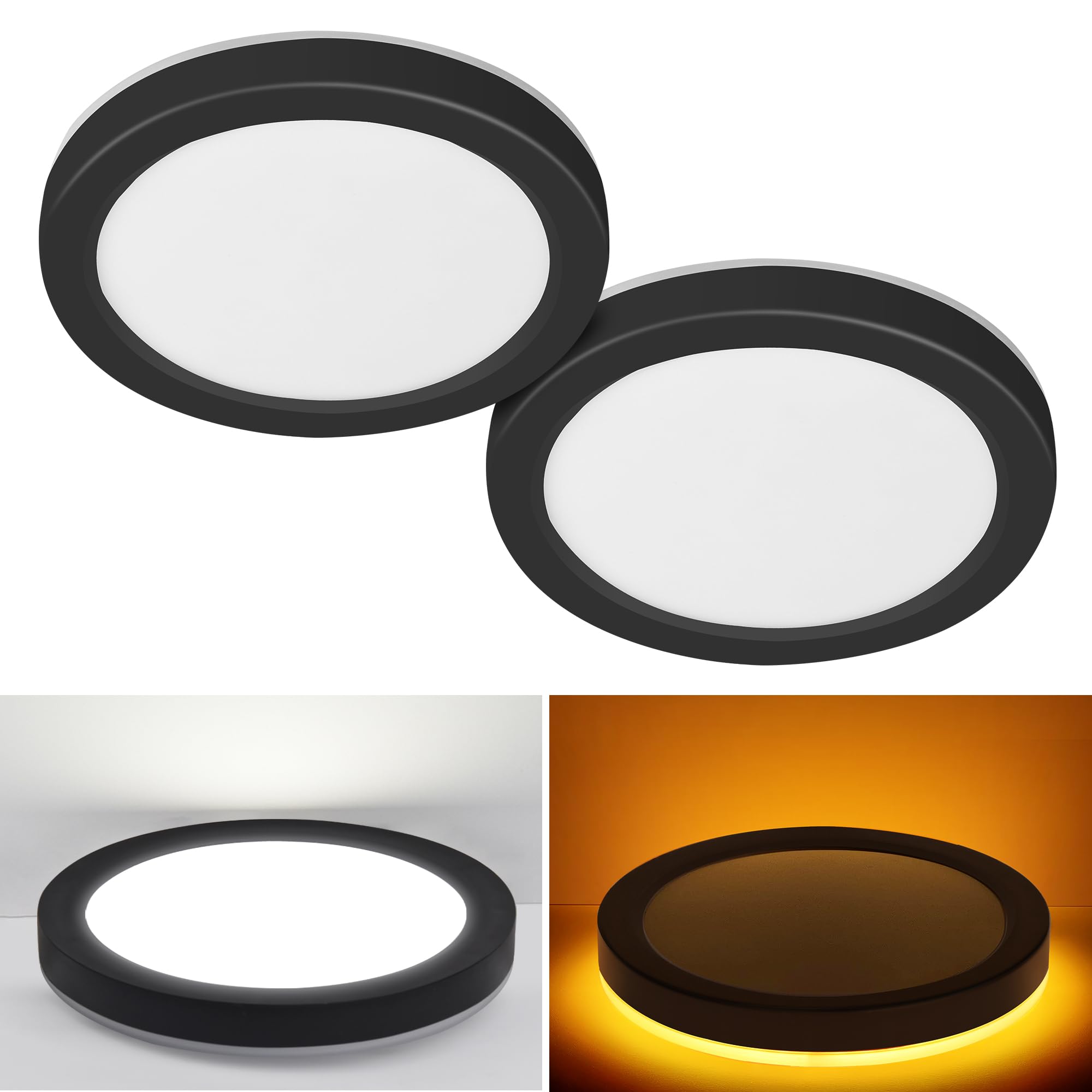 Hlite LED Ceiling Light, 7.5 Inch, Dimmable, CRI90, 15W, 1500 LM, 3000K/4000K/5000K