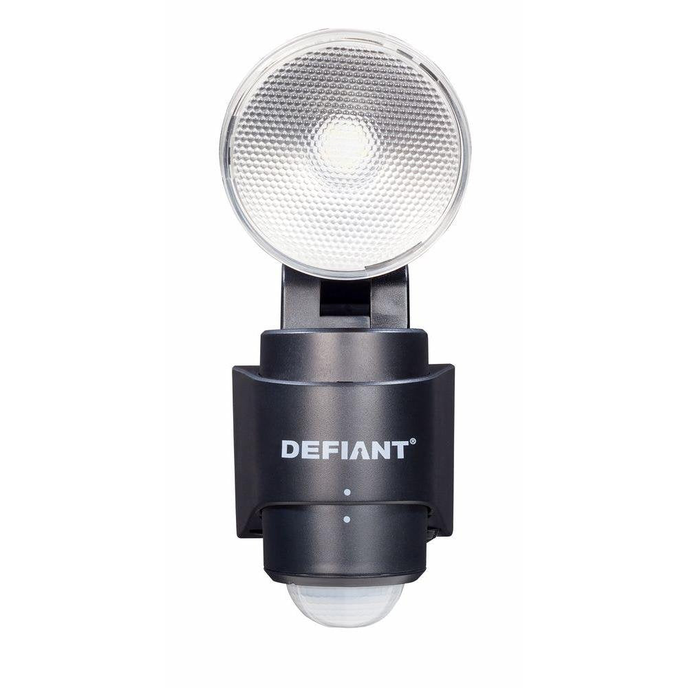 180-Degree 1-Head Outdoor Black LED Battery Power Flood Light