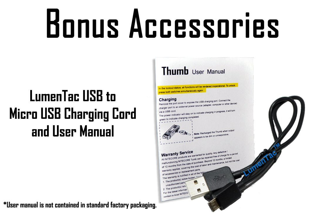 Nitecore Thumb LED Keychain Light - 85 Lumens USB Rechargeable, Tiltable Work Light, Black, Model THUMB
