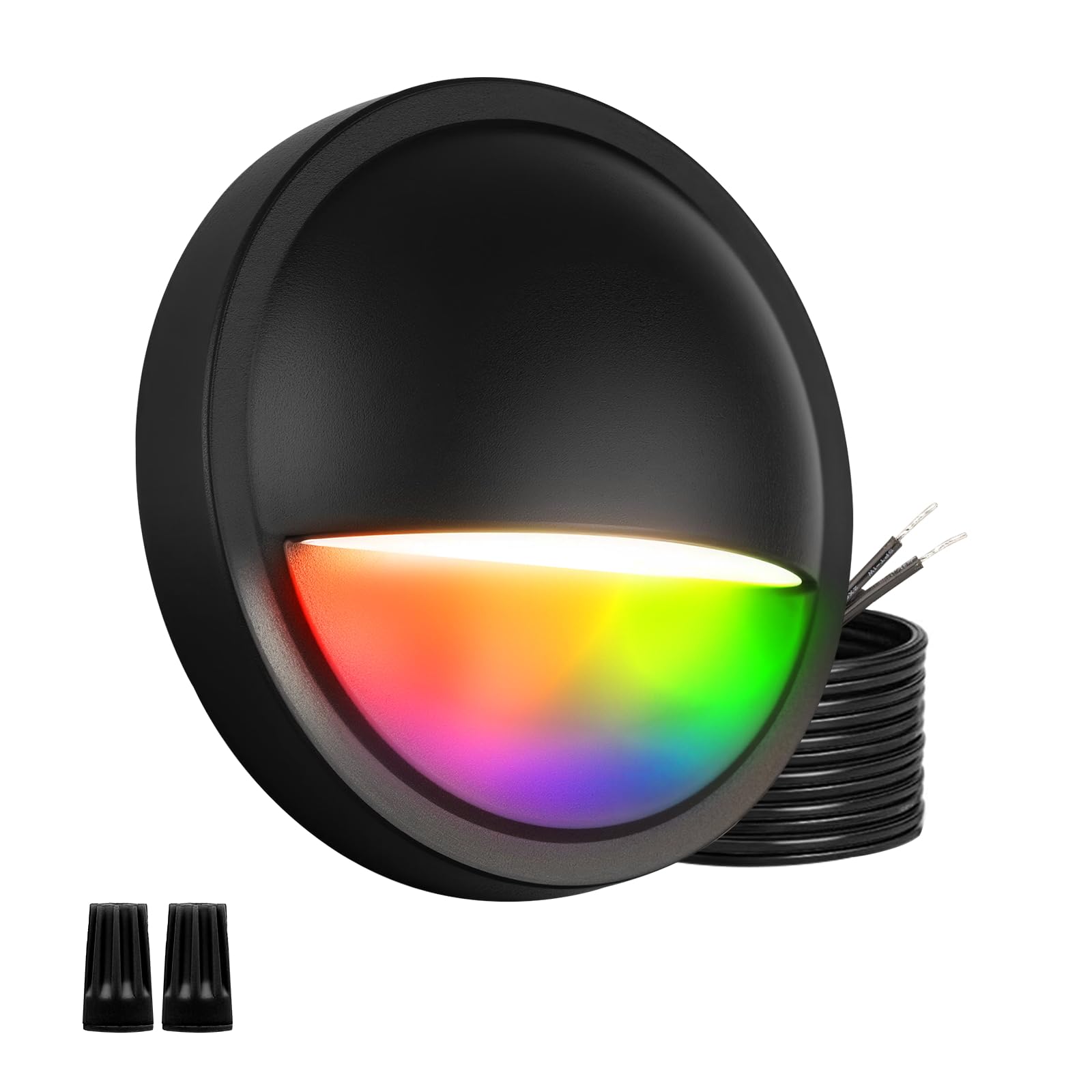 ZestPatio Outdoor RGB Fence Post Lights Wired, 3W 12V Wired LED RGB Color Changing Low Voltage Landscape Lighting for Outdoor De