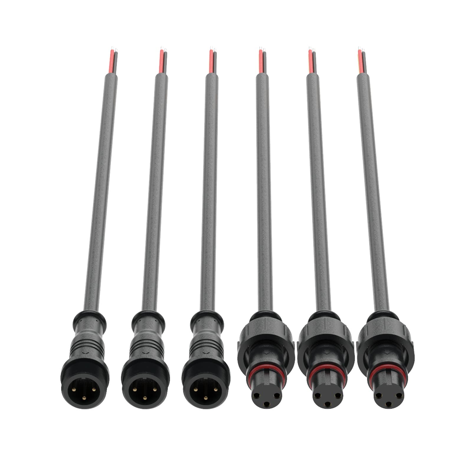 Hysmigor 3 Pin Electrical Connector 22AWG IP65 Male Female Connector 7.87in/20cm Extension Cable for Car,Truck,Boat,Indoor/Outdo