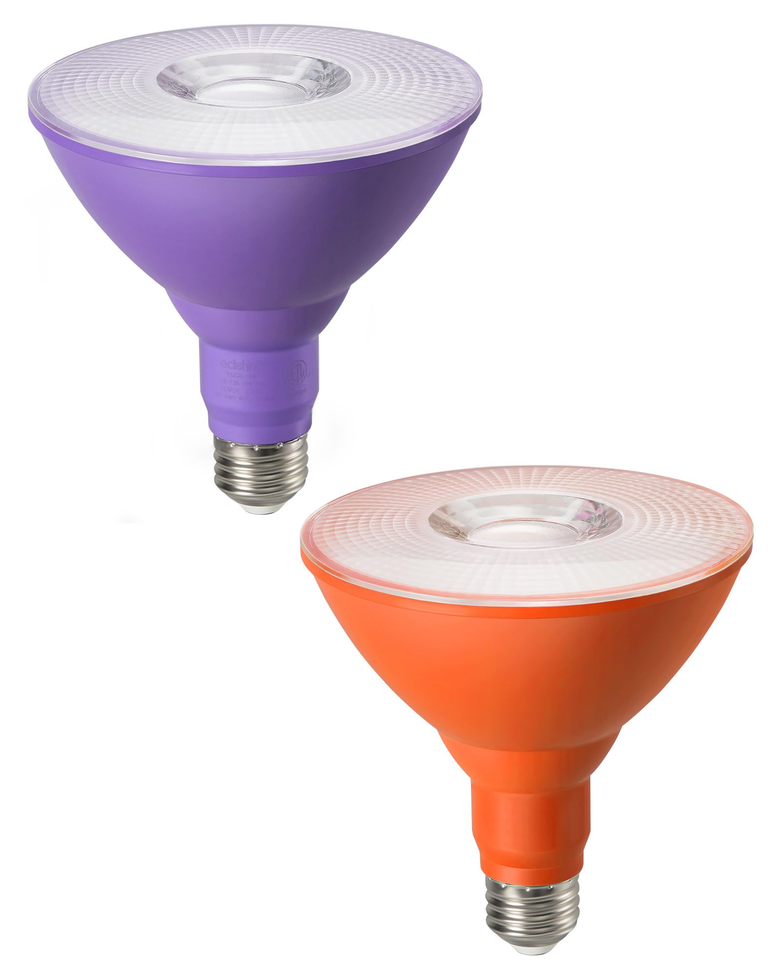 EDISHINE PAR38 LED Flood Light Bulbs, Dimmable, 18W (120W Equivalent), Purple & Orange, E26 Base, 2 Pack, ETL Listed