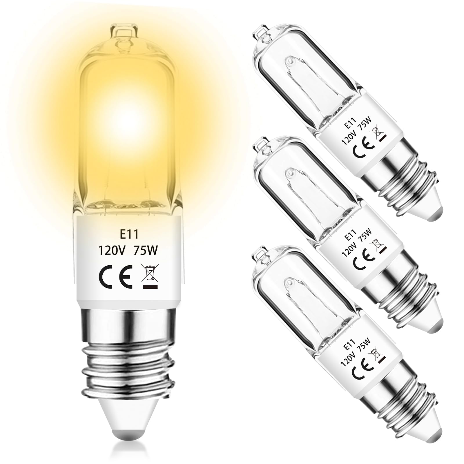 Jaenmsa Jde11 120V 75W Halogen Bulbs,T4 Jd E11 Mini Can 75W Tungsten Halogen Candelabra Bulb Dimmable,Warm White 2800K Replaceme