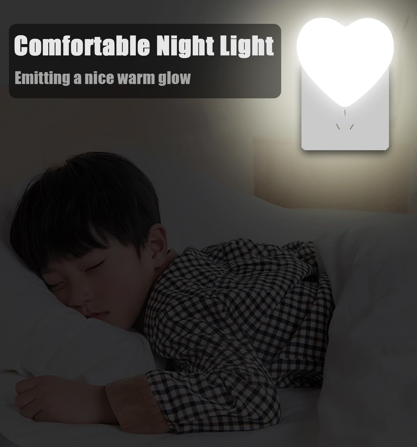 Inzu Night Lights Plug Into Wall, Led Night Light For Kids, Cute Nightlight With Auto Dusk To Dawn Sensor, Led Nightlight With S