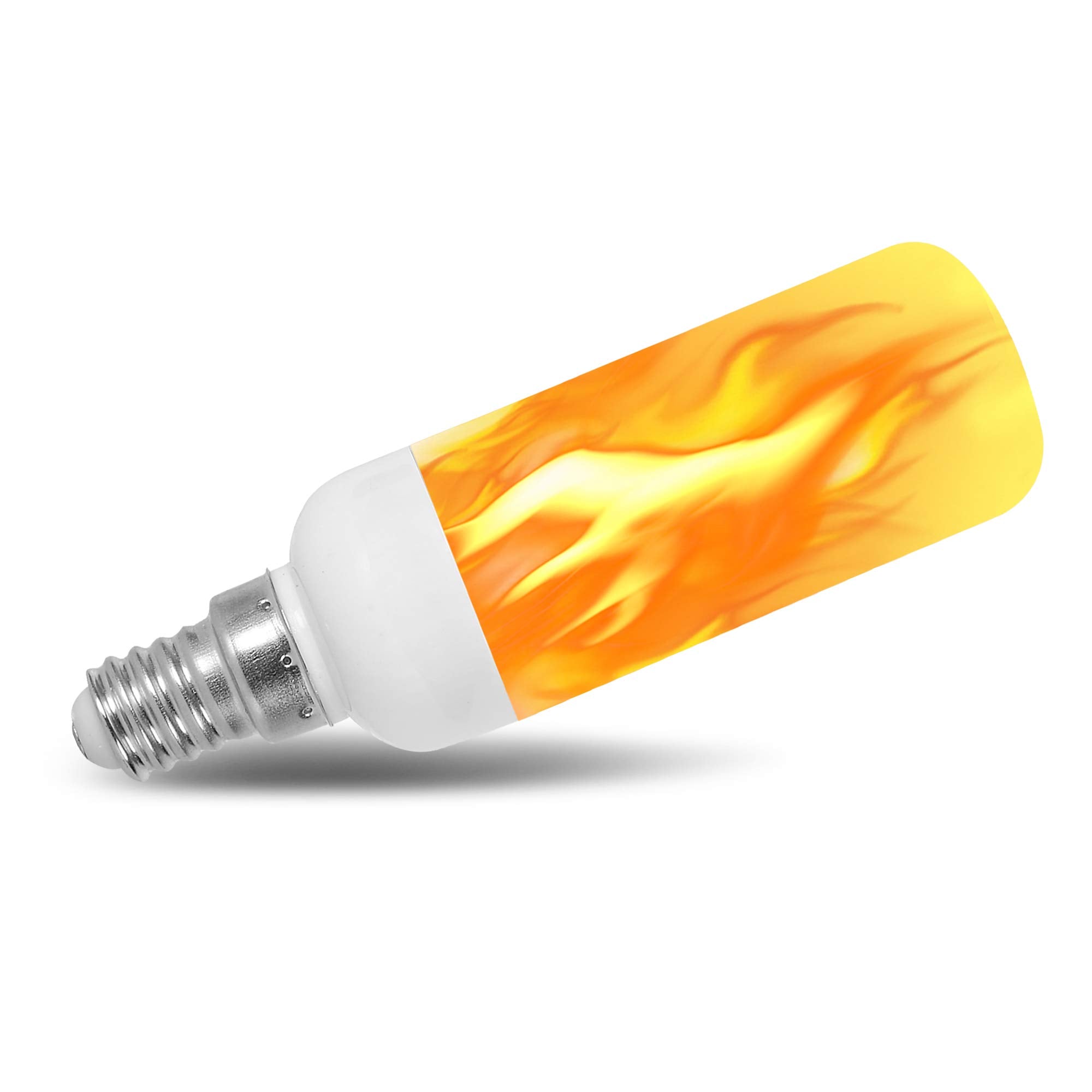 12Vmonster LED Fire Candle Light Bulb - Flame Flicker Tube, 12mm Diameter, 100MM Length, 6 Pack, Copper, Flame Fire Color