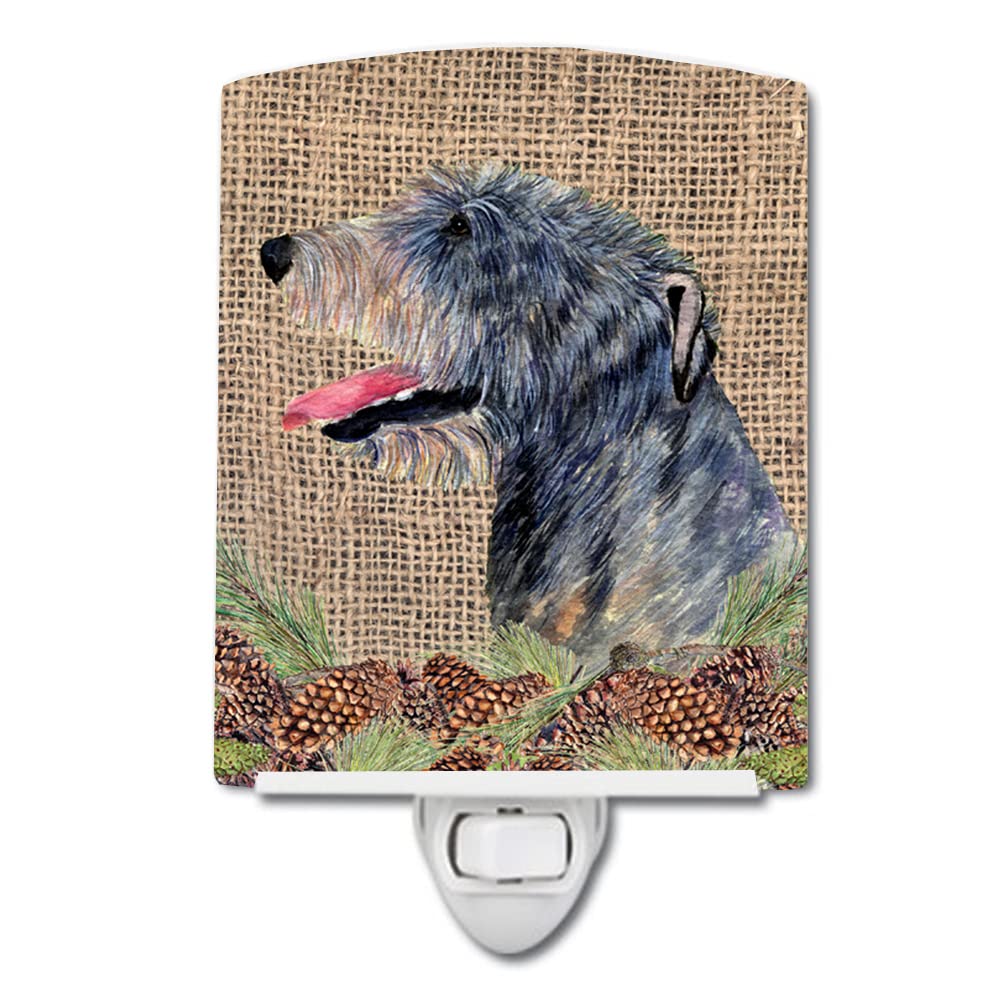 Carolines Treasures Ceramic Night Light, Irish Wolfhound Design, 6x4x3in, Model SS4095CNL, UL-Certified, Multicolor
