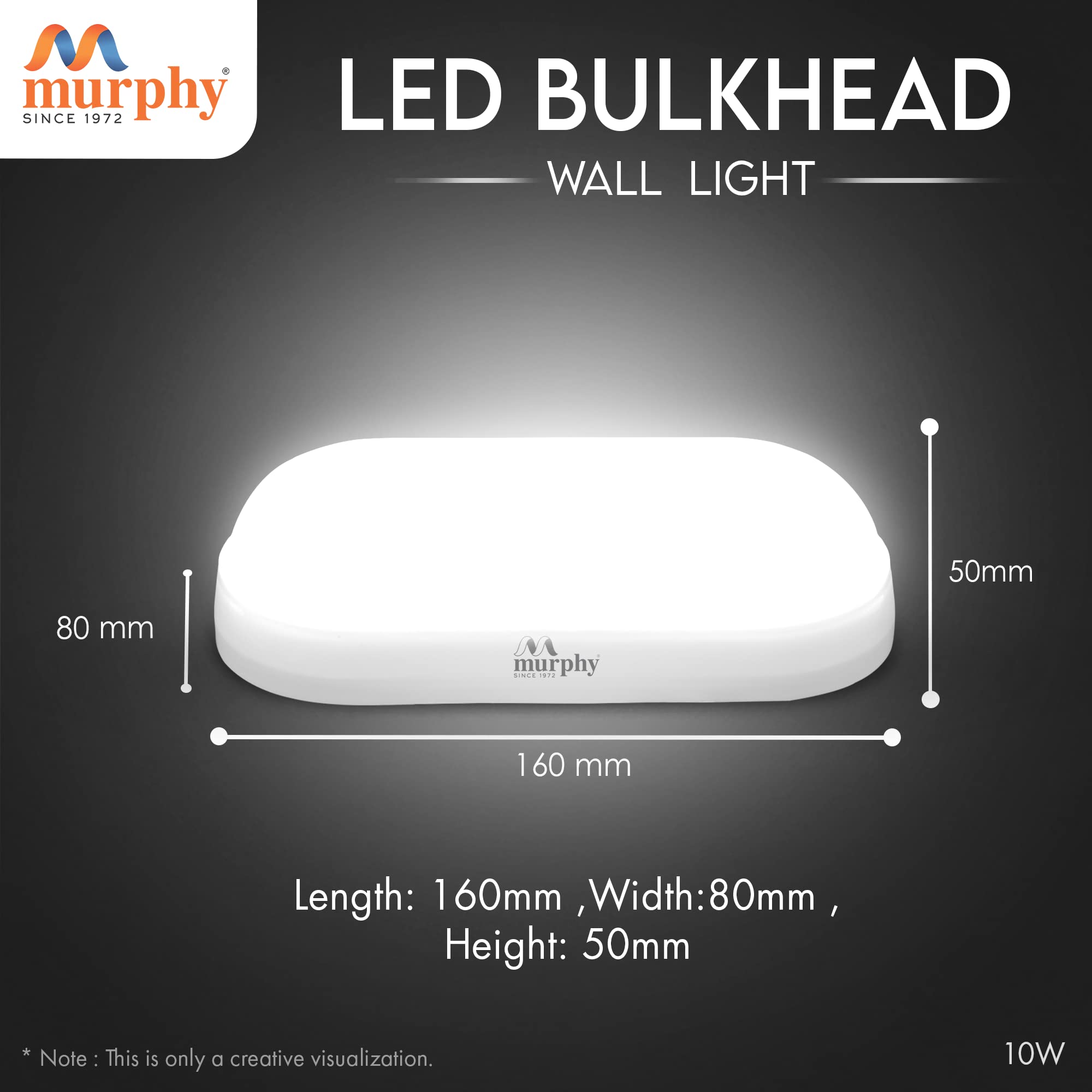 Murphy 10W Wall Lamp LED Oval Shape Outdoor Bulkhead Waterproof IP54 Waterproof Porch Light for Outdoor Garden Bathroom Light (C