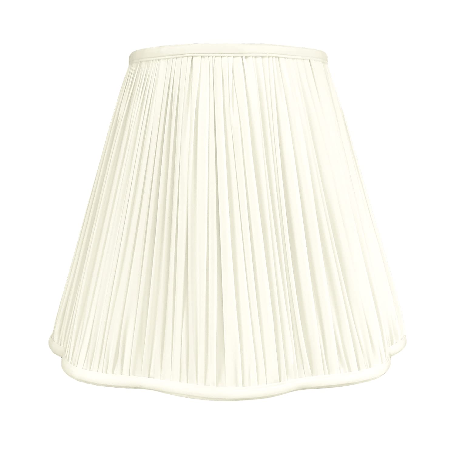 Royal Designs Bottom Scallop Gather Pleat Basic Lamp Shade, Eggshell, 8&quot;&quot; X 16&quot;&quot; X 13&quot;&quot; (Bs-754-16Eg)